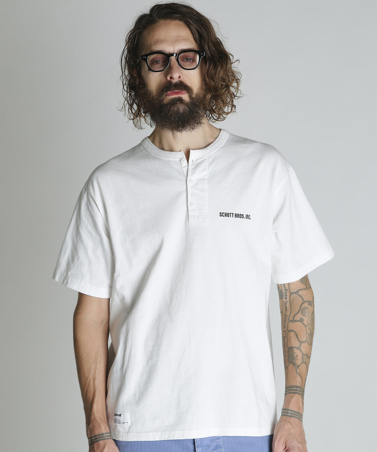 TIME TESTED OVER FOUR GENERATIONS EMB. HENLEY T-SHIRT/刺繍