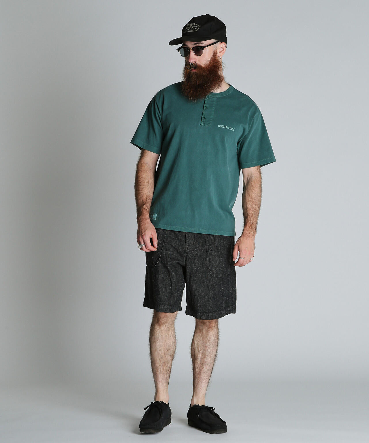 TIME TESTED OVER FOUR GENERATIONS EMB. HENLEY T-SHIRT/刺繍