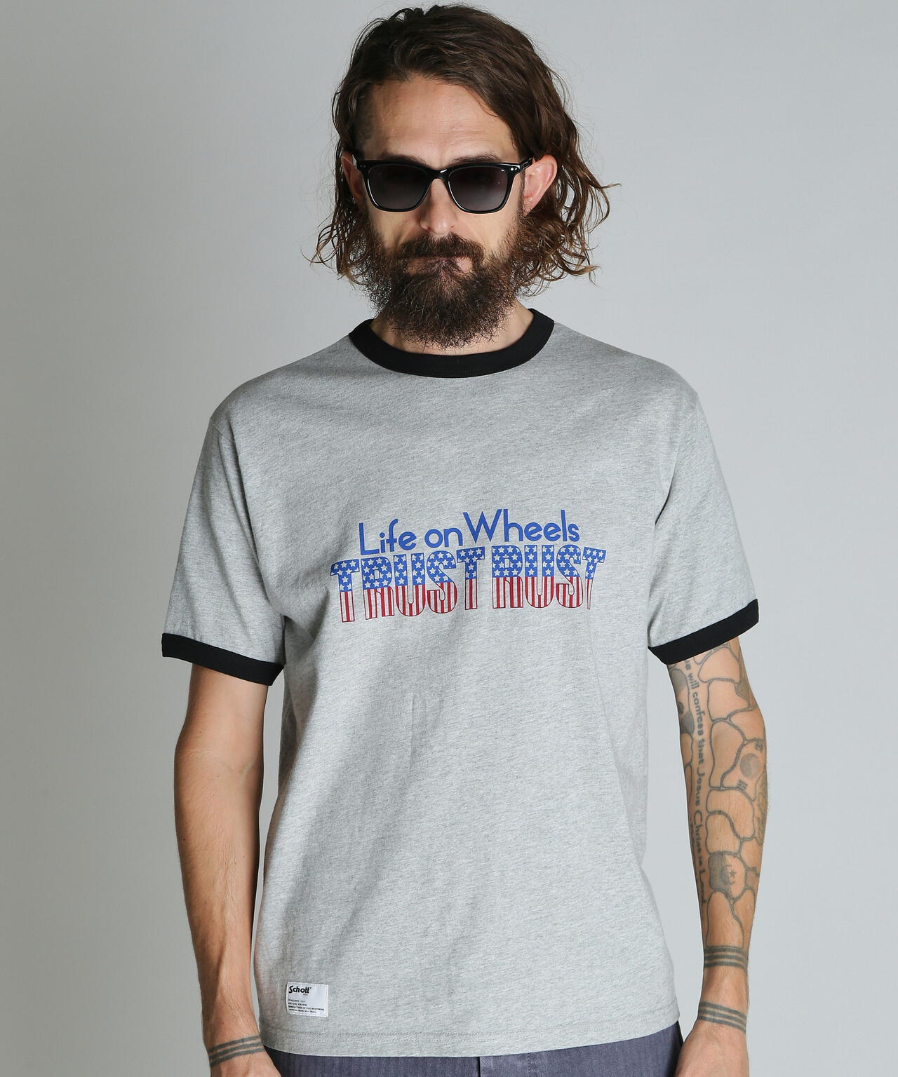 TRUST RUST RINGER T-SHIRT/トラストラスト リンガーTシャツ | Schott