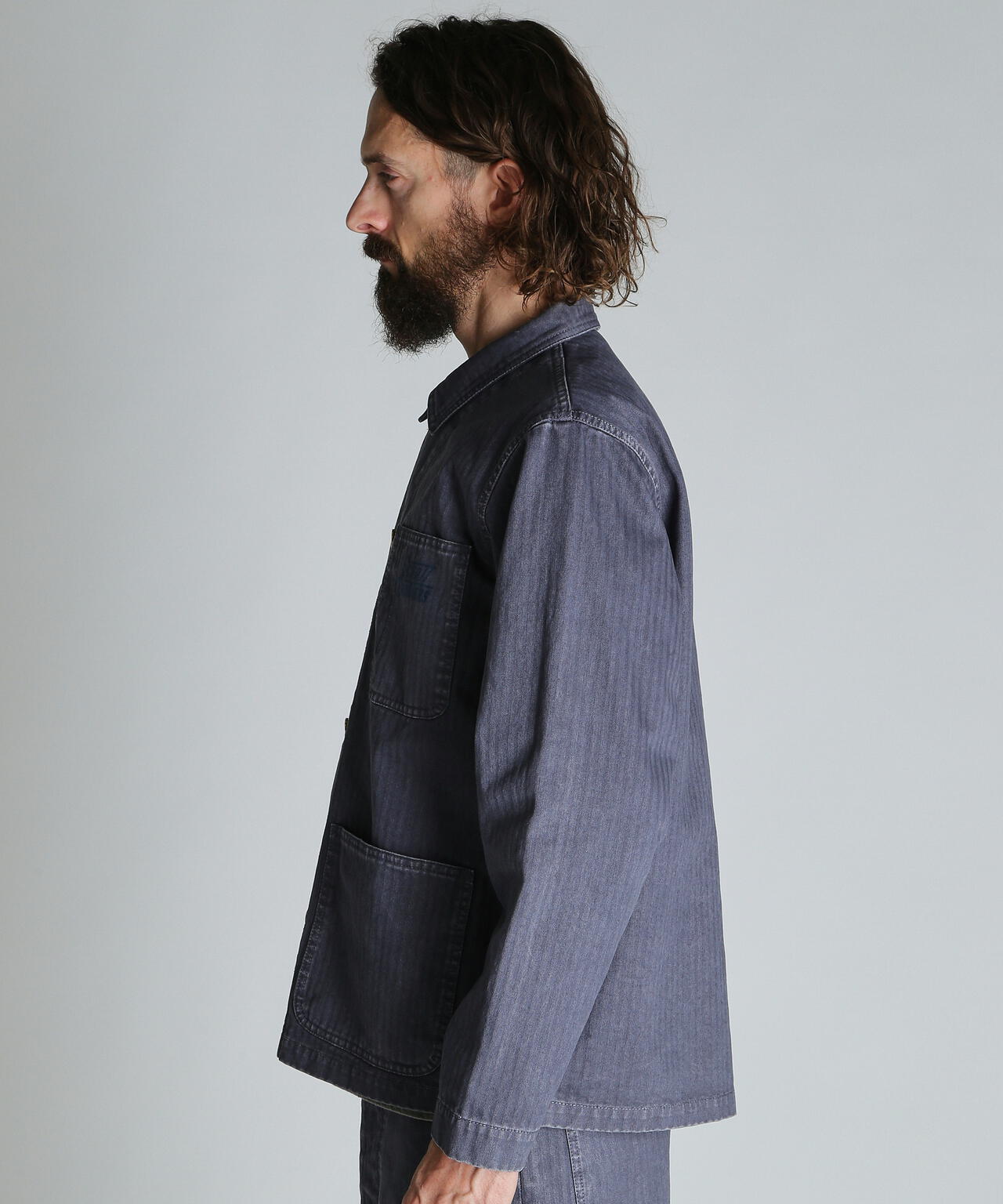 Ralph RRL ボロ加工 ボーダー ヘリンボーン カバーオール ジャケット