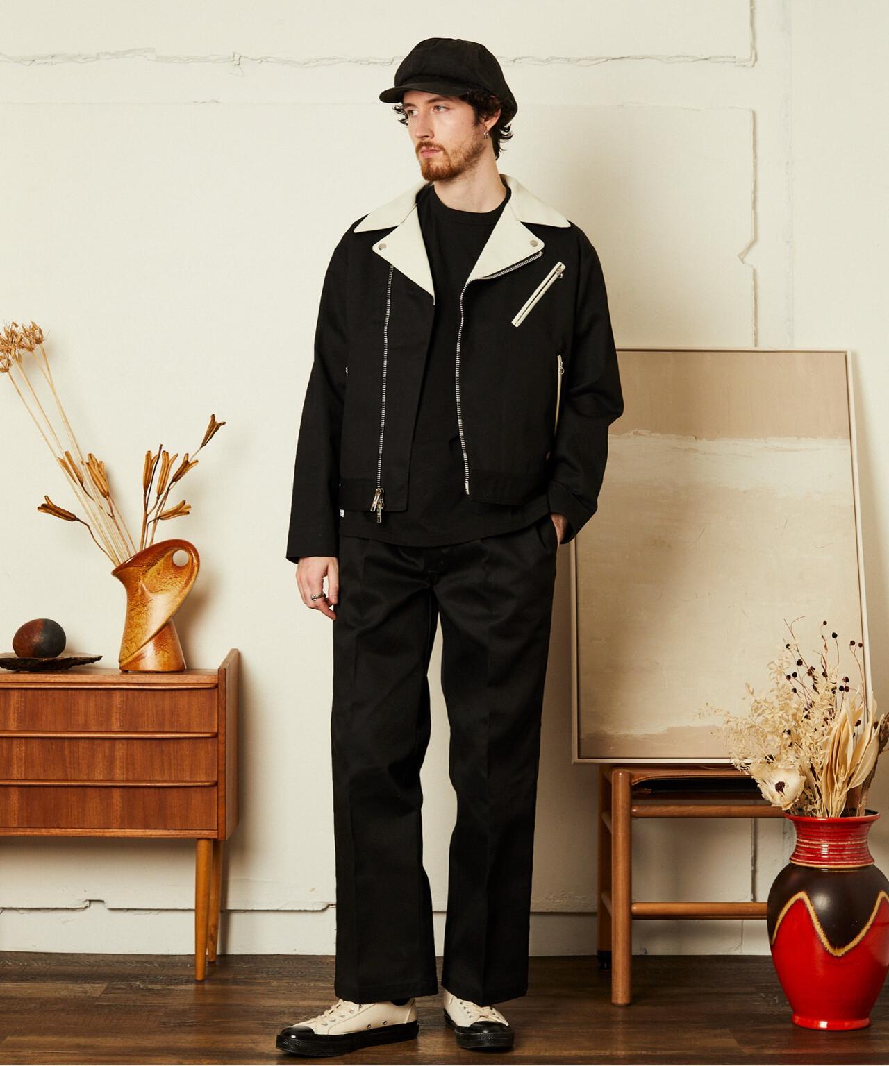 ショット×ディッキーズ　レザーコンビ　ダブルライダース　L DICKIES/ディッキーズ/LEATHER COMB. DOUBLE RIDERS/レザーコンビ