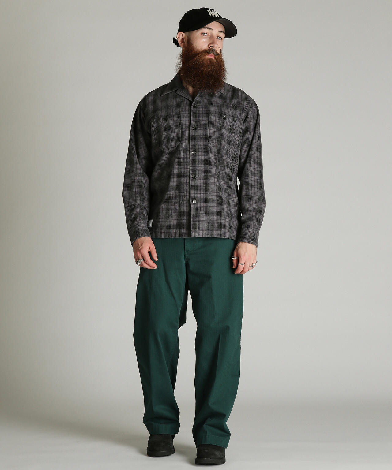 PRINT OMBRE CHECK FLANNEL SHIRT/プリント オンブレ チェック
