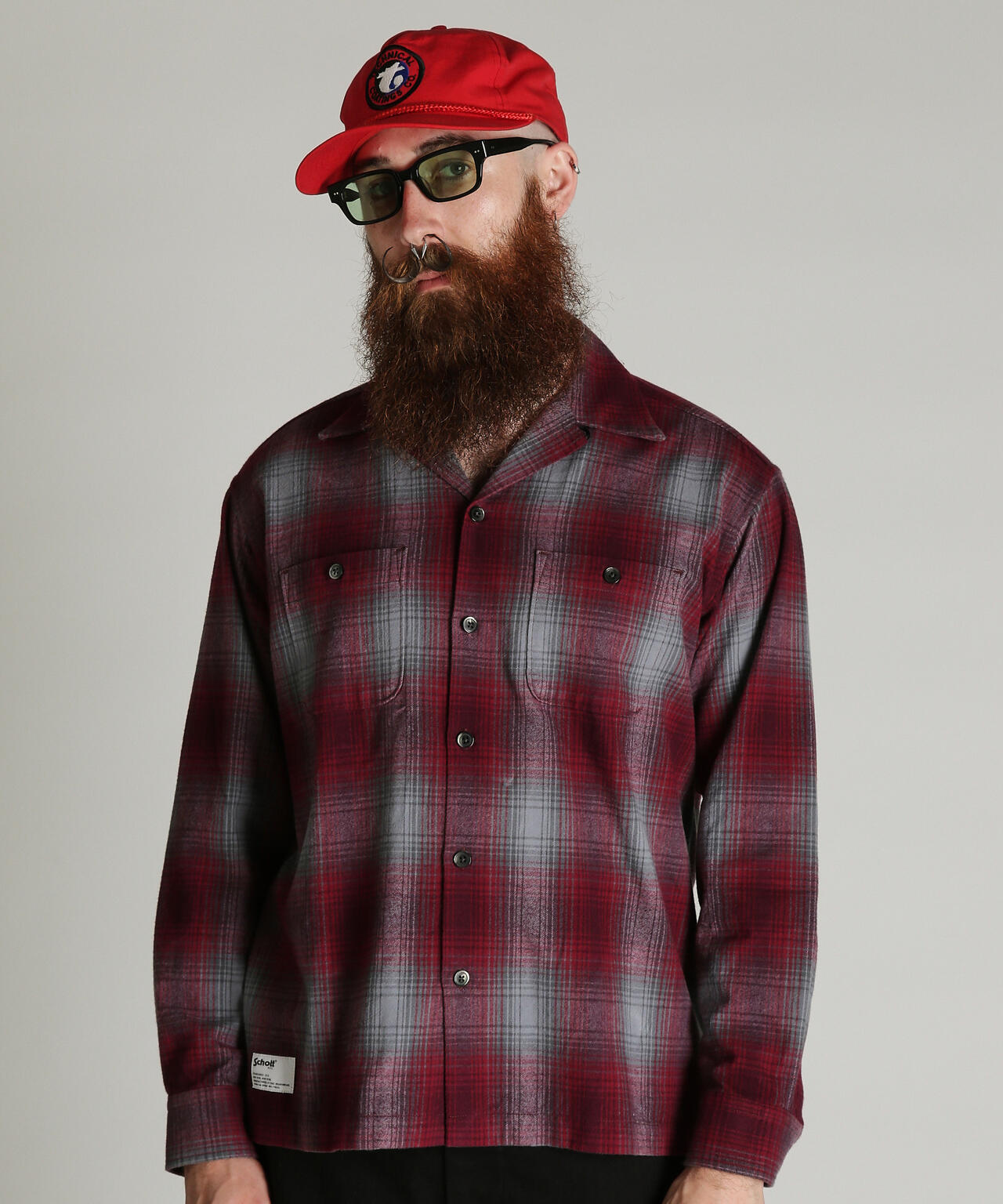 Schott オンブレチェック フランネルシャツ Sサイズ OMBRE CHECK FLANNEL SHIRT/オンブレ チェック フランネル シャツ