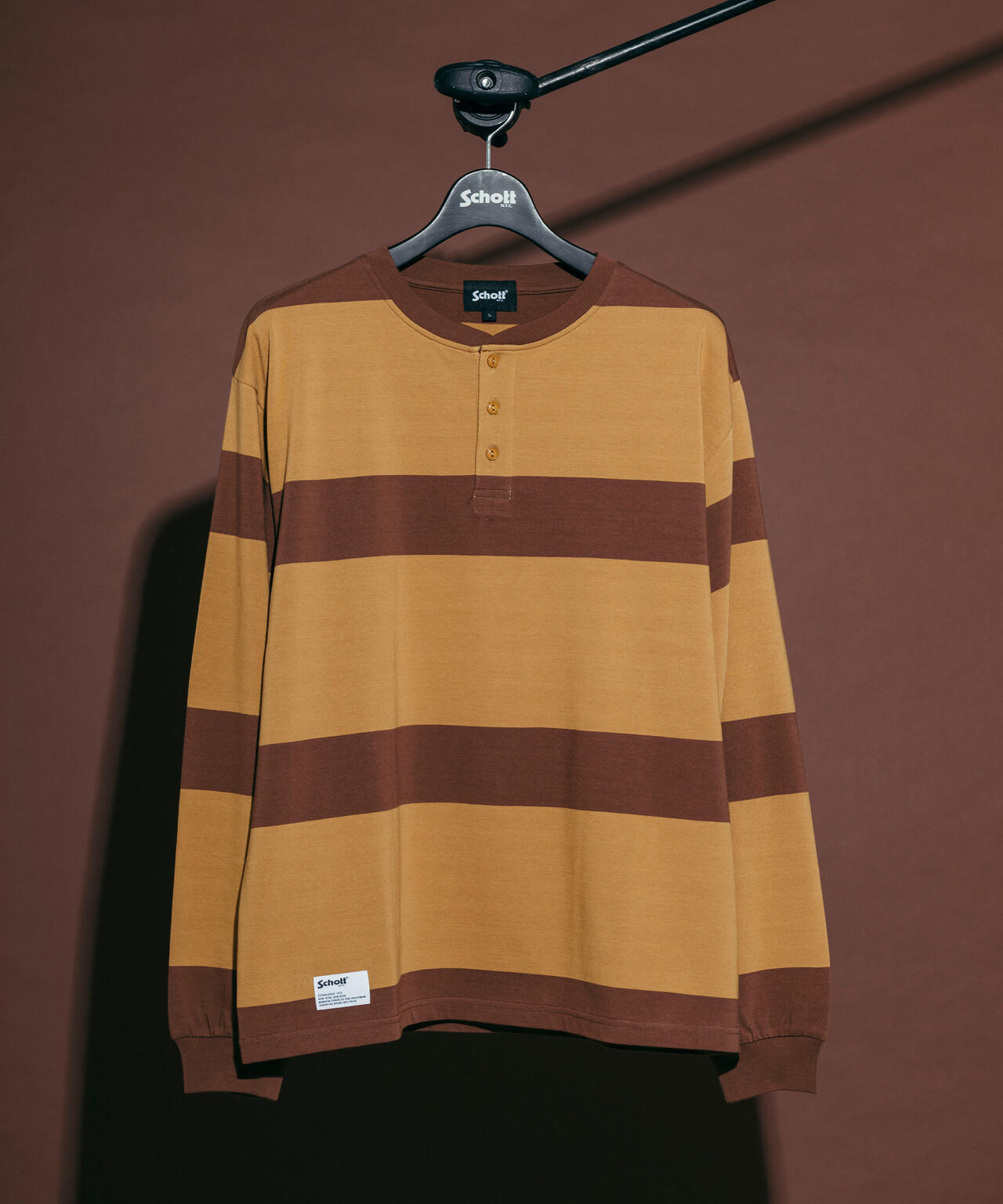 O.G. BORDER HENLEY LS T-SHIRT/ボーダーヘンリー ロンT | Schott