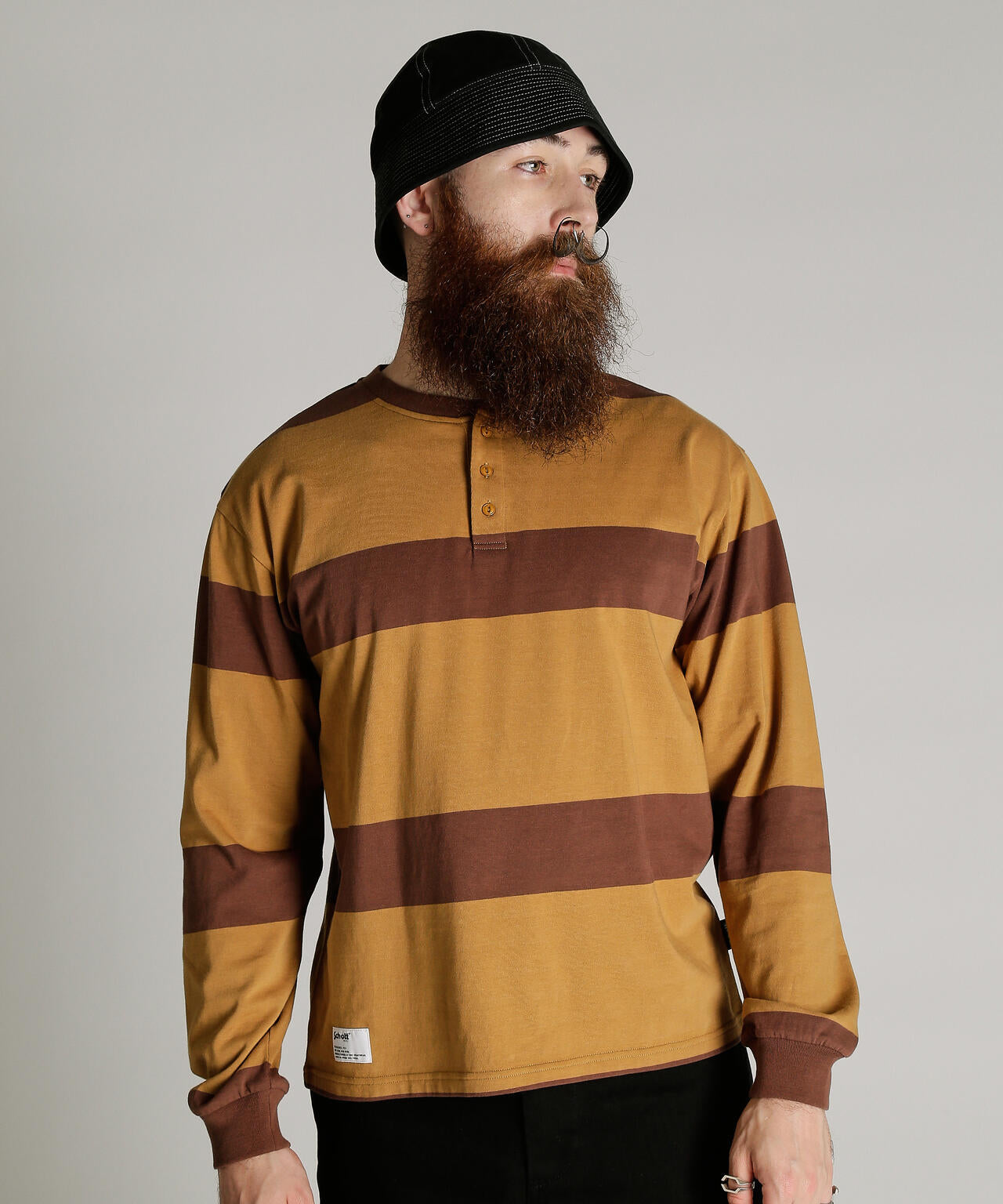 O.G. BORDER HENLEY LS T-SHIRT/ボーダーヘンリー ロンT | Schott