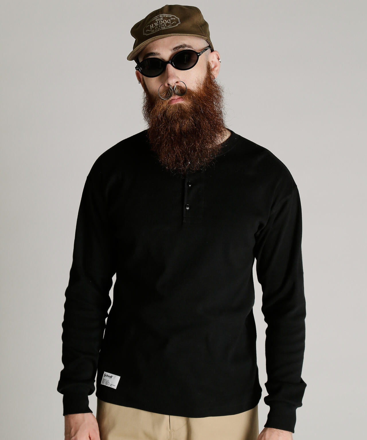 KNITTING HENLEY LS T-SHIRT/ニット ヘンリーロンT | Schott（ショット
