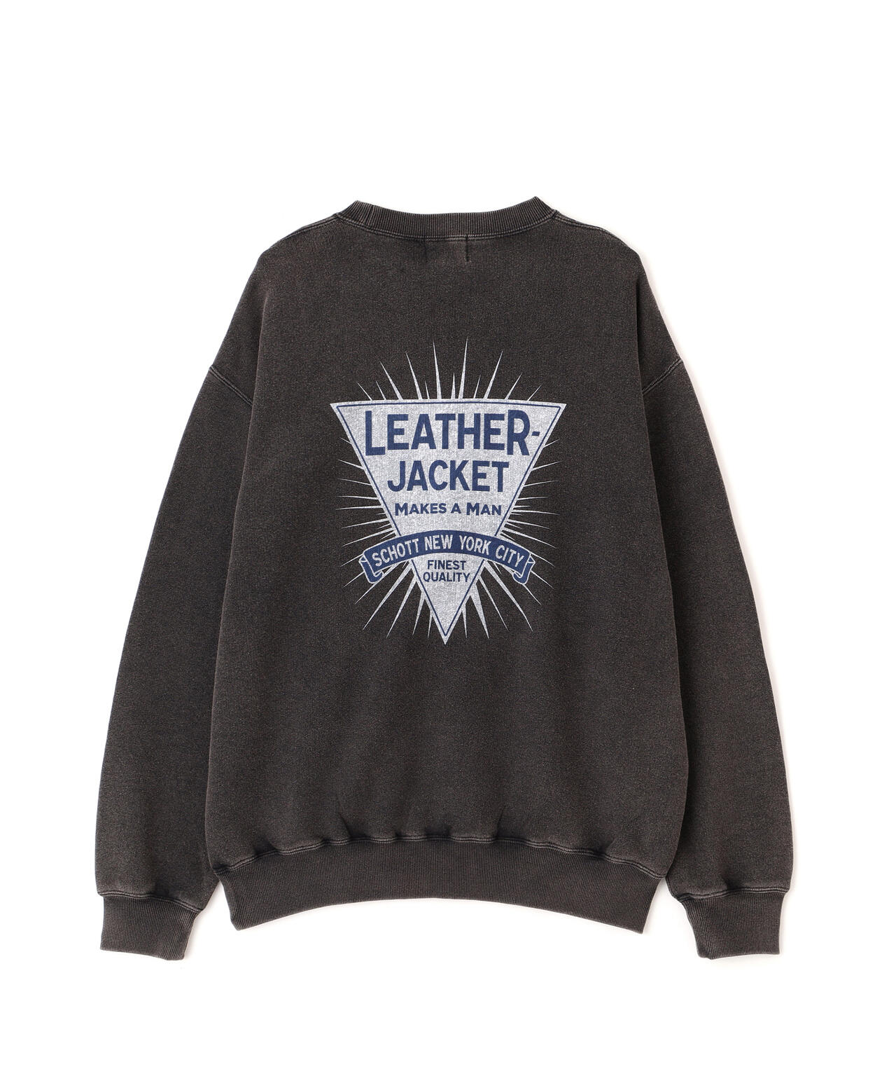 スウェット ブルゾン レザー CREW SWEAT LEATHER JACKET MAKES A MAN
