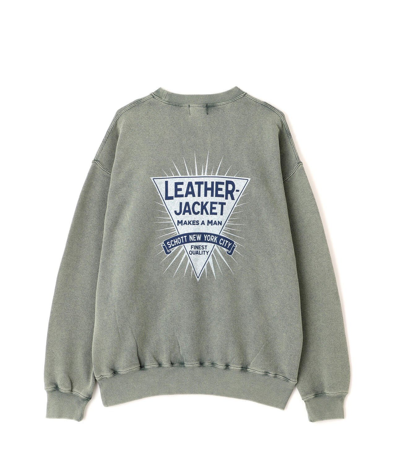 CREW SWEAT LEATHER JACKET MAKES A MAN/クルー スウェット レザー