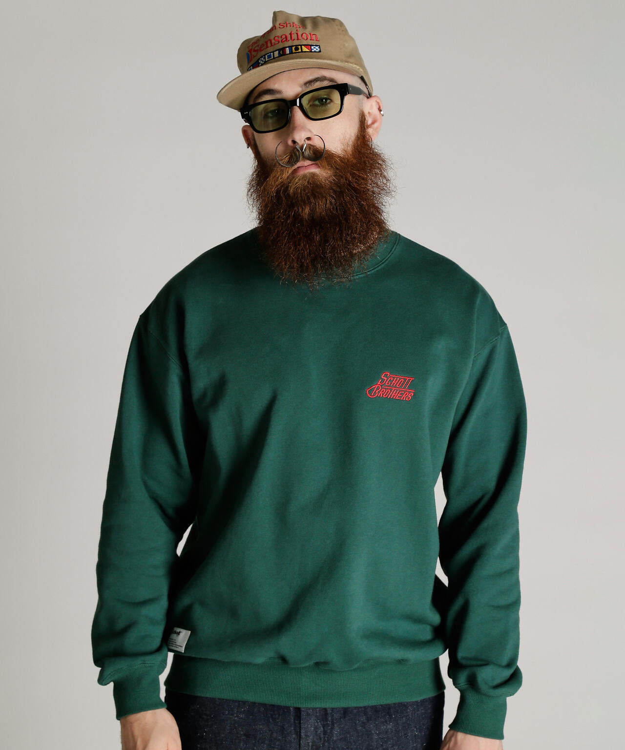 CREW SWEAT H.LOGO Schott BROS. EMB./クルー 刺繍スウェット ハート