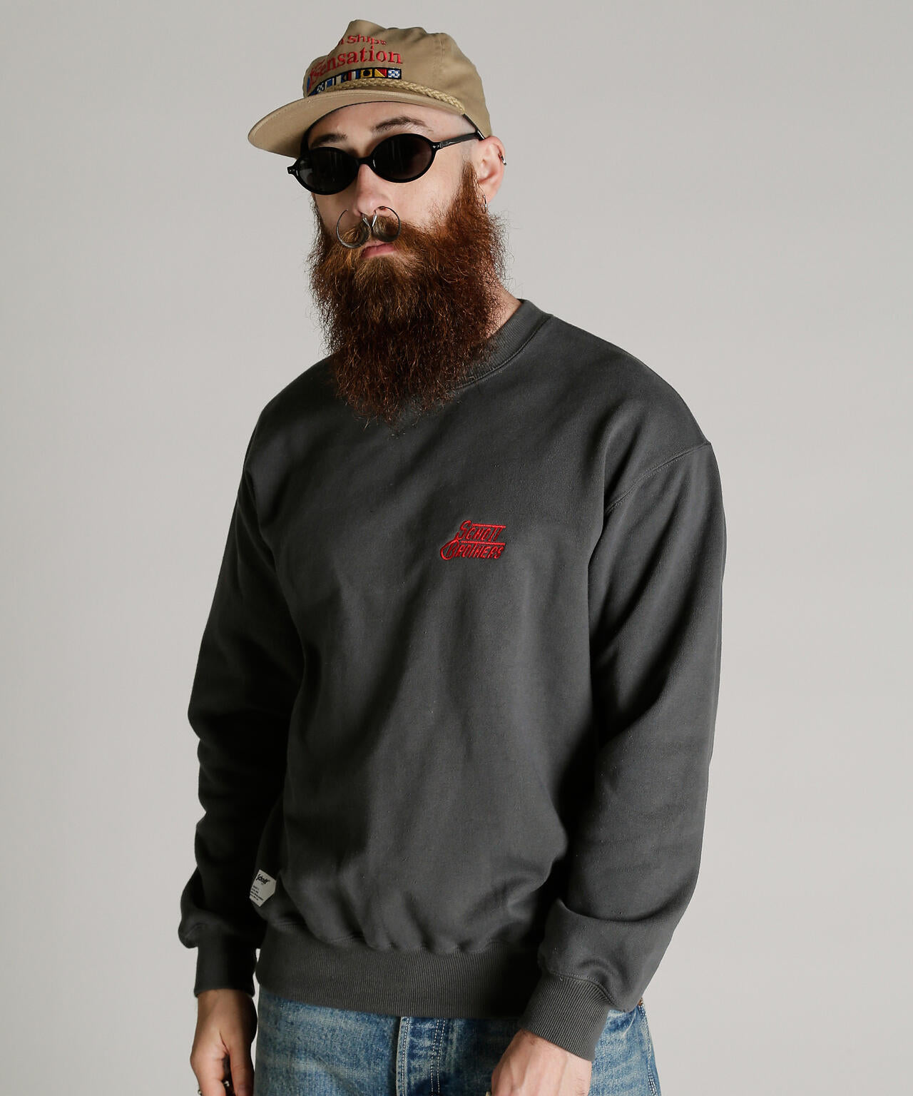 CREW SWEAT H.LOGO Schott BROS. EMB./クルー 刺繍スウェット ハート