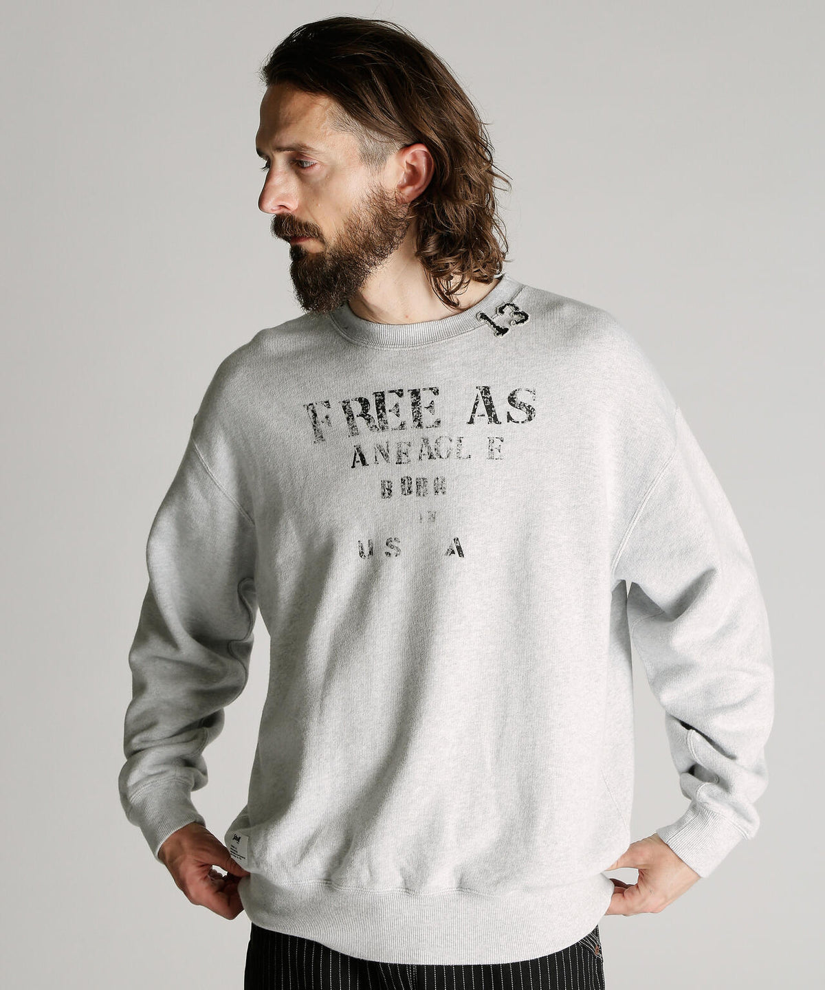 CREW SWEAT RANDOM STENCIL/クルー スウェット ランダム ステンシル