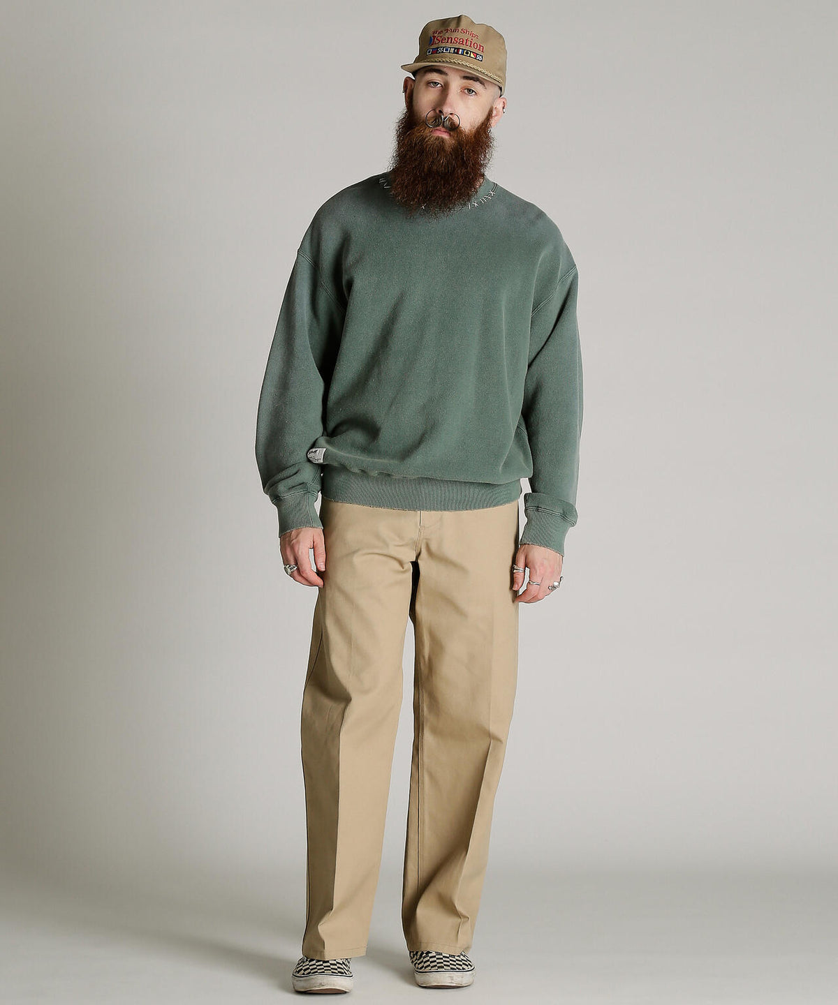 ASING CREW SWEAT HAND STITCH/エイジング クルーハンドステッチ スウェット