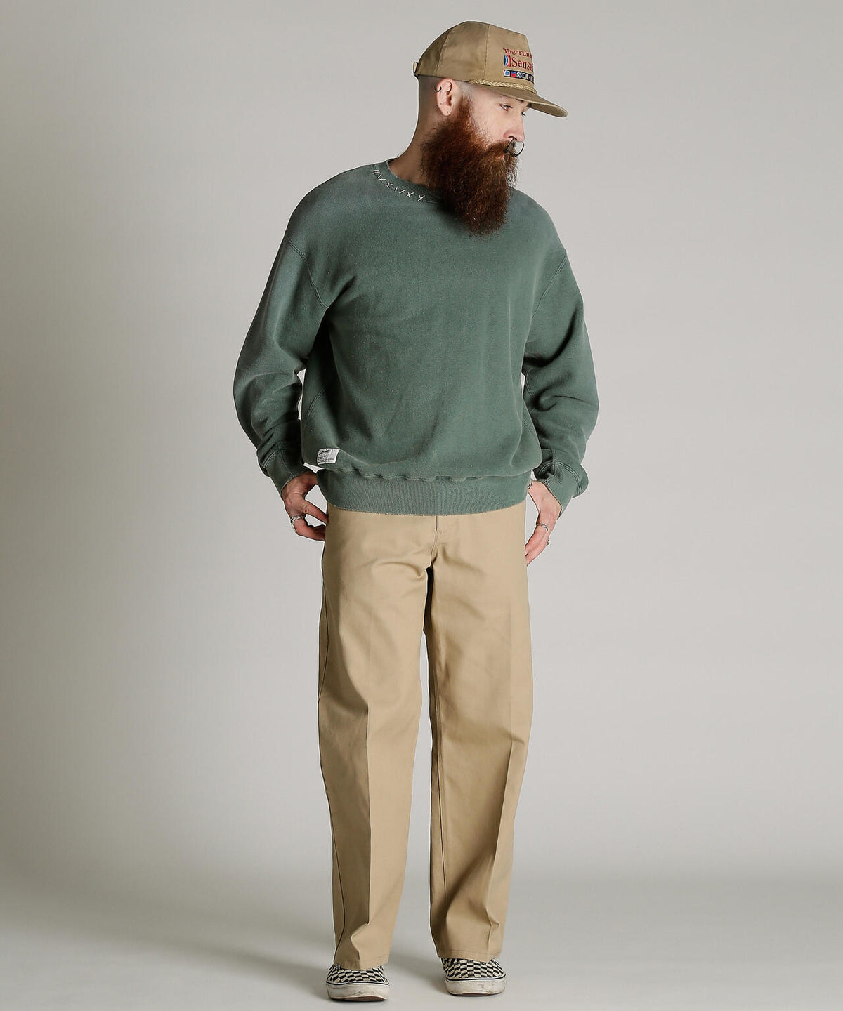ASING CREW SWEAT HAND STITCH/エイジング クルーハンドステッチ スウェット