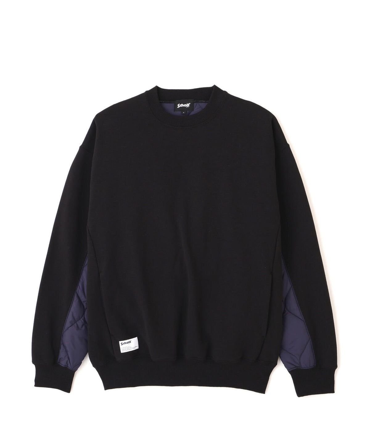 QUILTED COMBI. CREW SWEAT/キルティング コンビ クルー スウェット