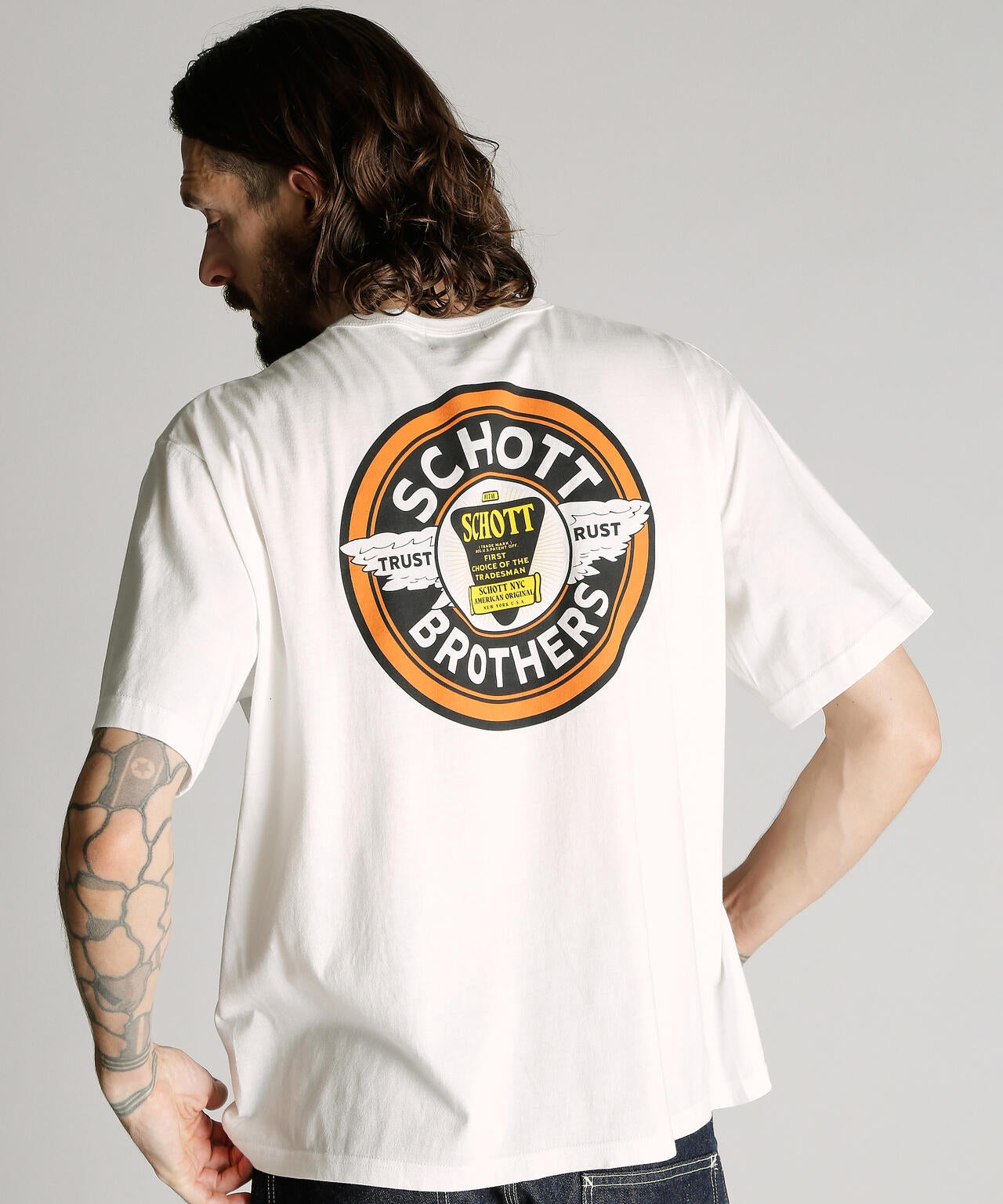 CIRCLE LOGO T-SHIRT/サークル ロゴ Tシャツ | Schott(ショット CIRCLE LOGO T-SHIRT/サークル ロゴ Tシャツ | Schott(ショット