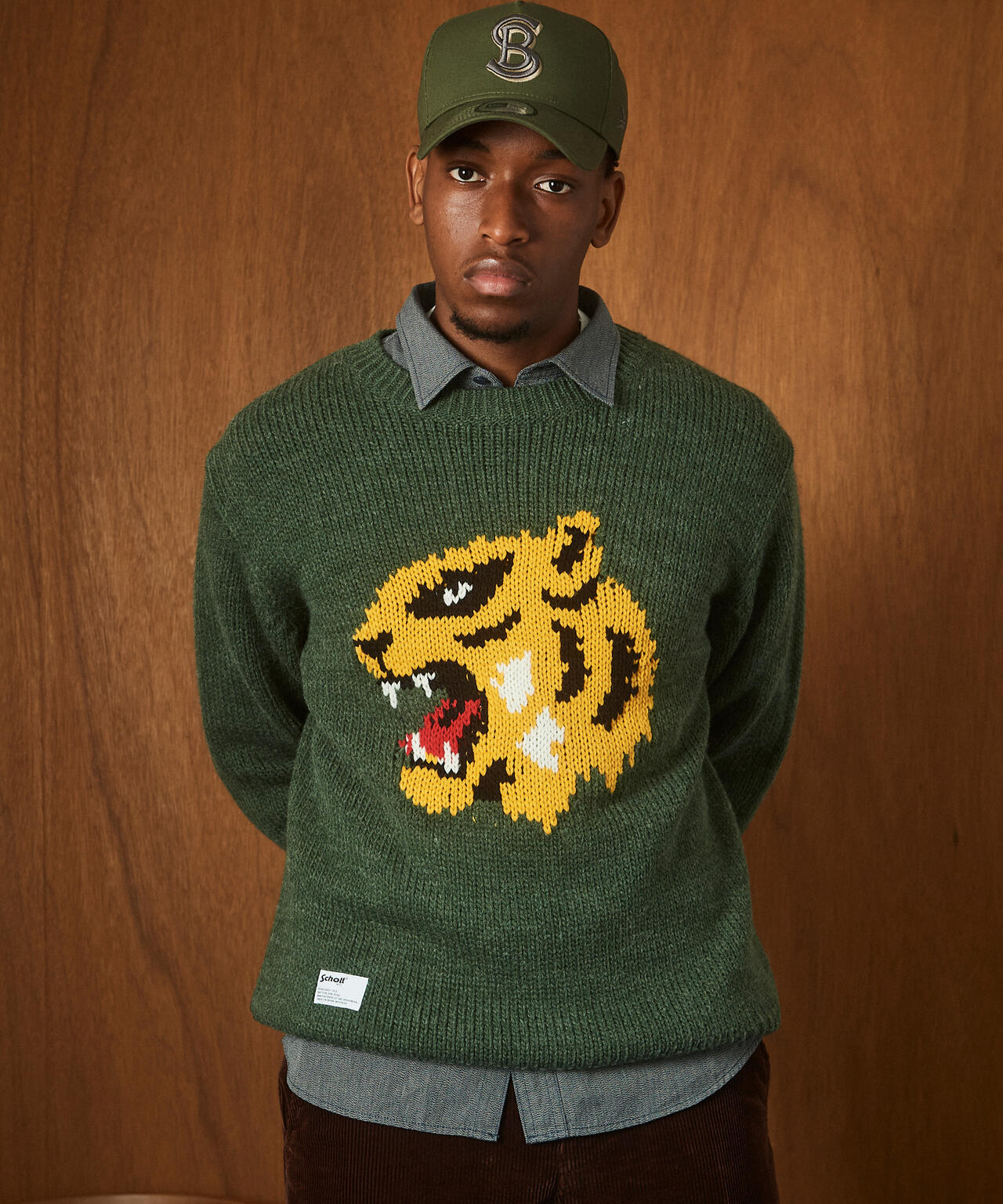 CREW KNIT FACE TIGER/クルー ニット フェイス タイガー | Schott