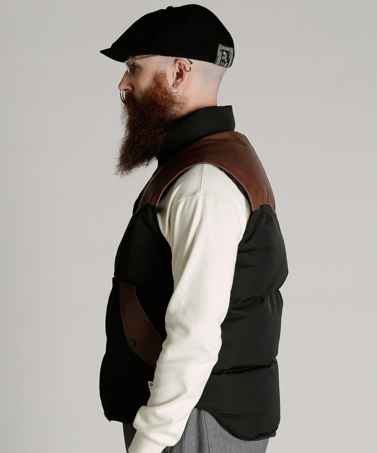 LEATHER COMB. VEST/レザー コンビ ベスト