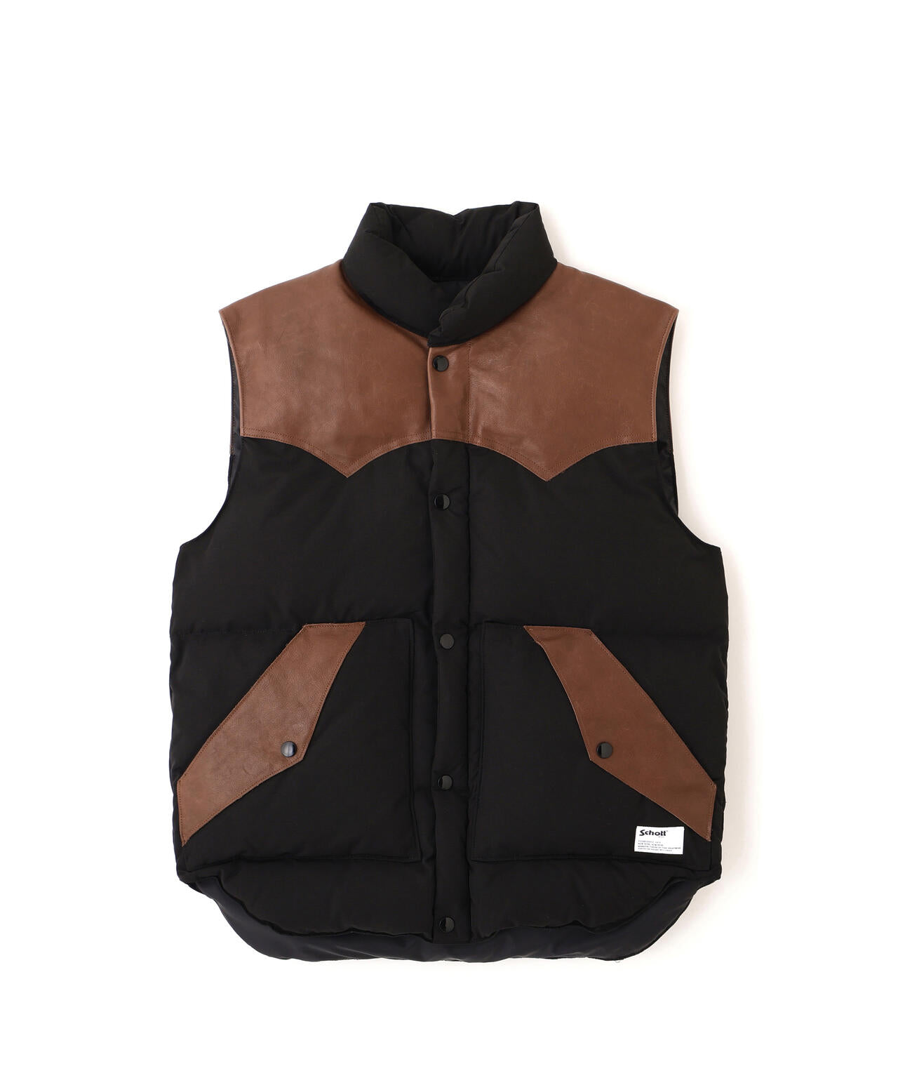 LEATHER COMB. VEST/レザー コンビ ベスト | Schott（ショット