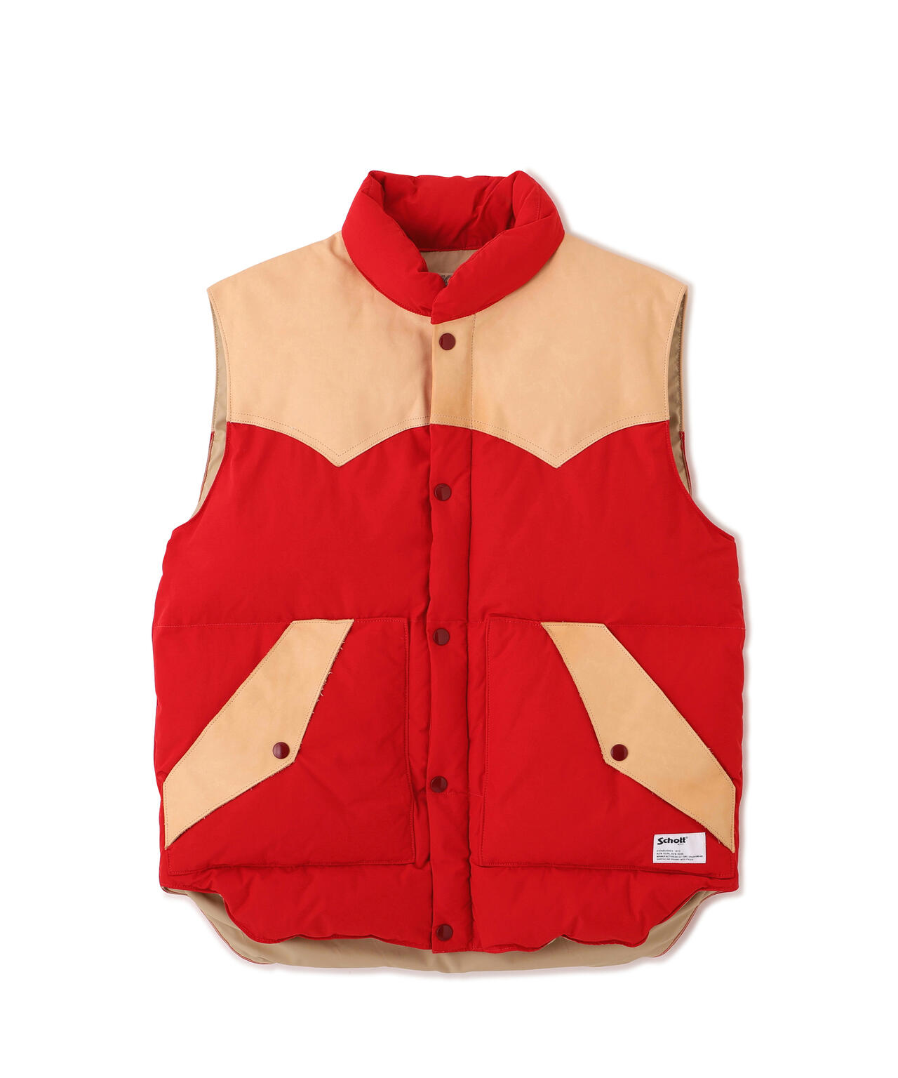 LEATHER COMB. VEST/レザー コンビ ベスト | Schott（ショット