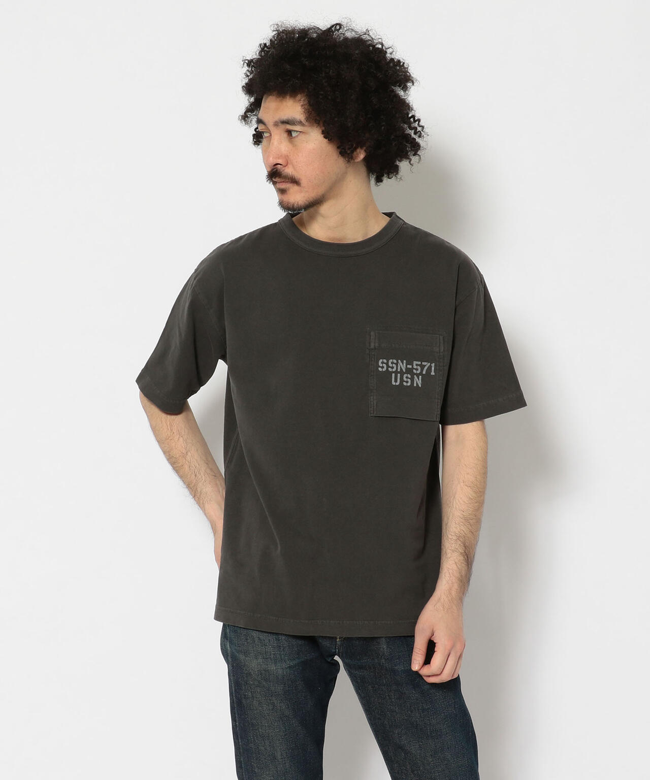 TYPE BLUE/ピグメント ポケットTシャツ/POCKET T-SHIRT/タイプブルー