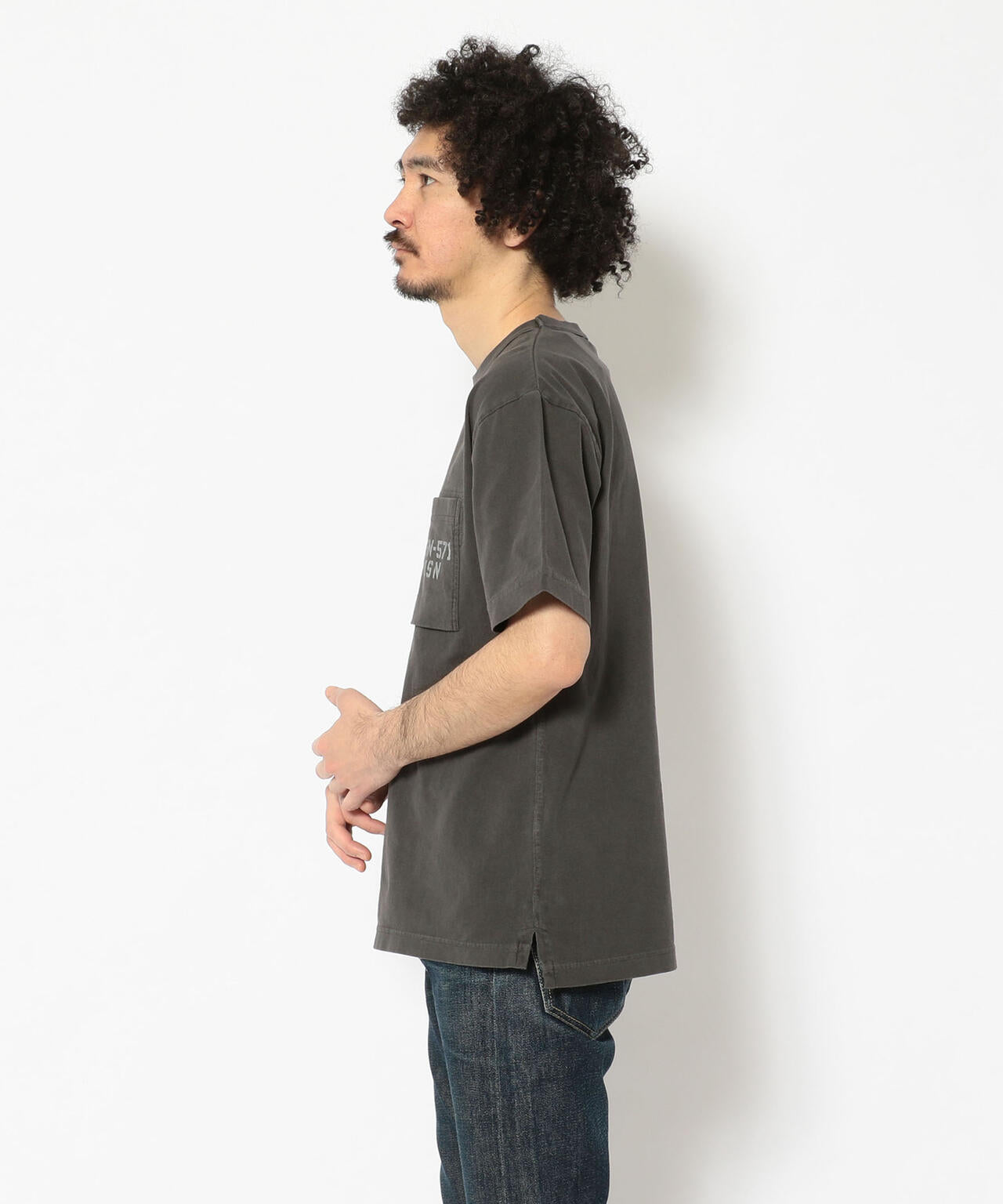 TYPE BLUE/ピグメント ポケットTシャツ/POCKET T-SHIRT/タイプブルー