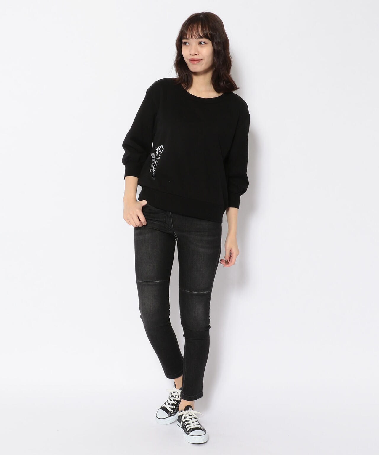ハーフスリーブ レースアップ 2ウェイティーシャツ/ 1/2 SLEEVE LACE UP 2WAY T-SHIRT