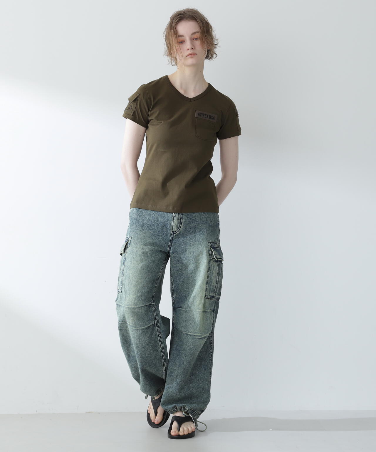 【WEB限定】ファティーグVネックティーシャツ/ FATIGUE V-NECK T-SHIRT