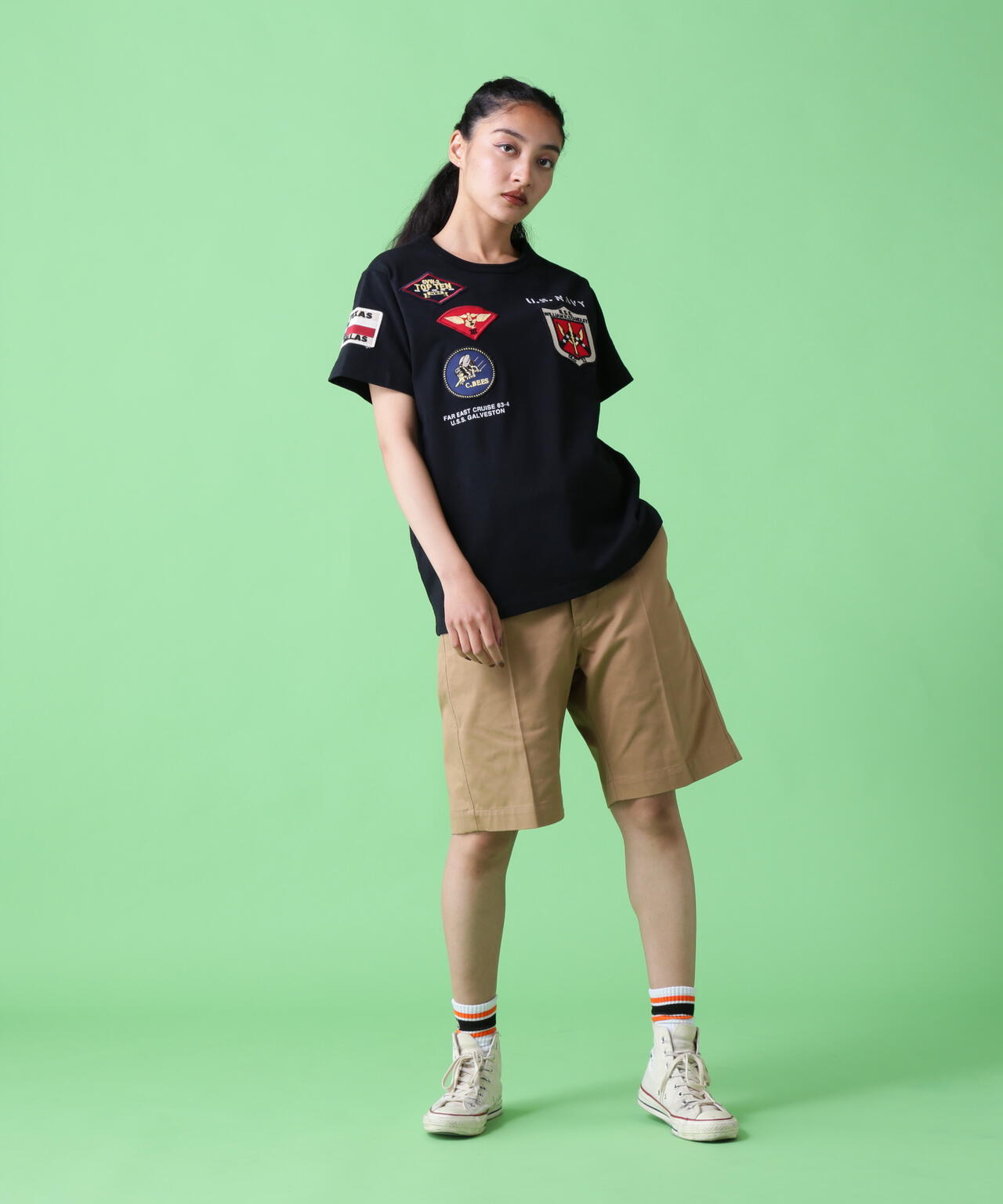 【WEB&DEPOT限定】ユニセックス　トップガン ワッペン Tシャツ/TOP GUN WAPPEN T-SHIRT