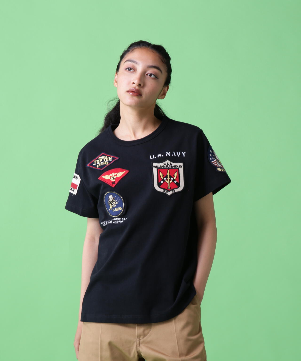 【WEB&DEPOT限定】ユニセックス　トップガン ワッペン Tシャツ/TOP GUN WAPPEN T-SHIRT