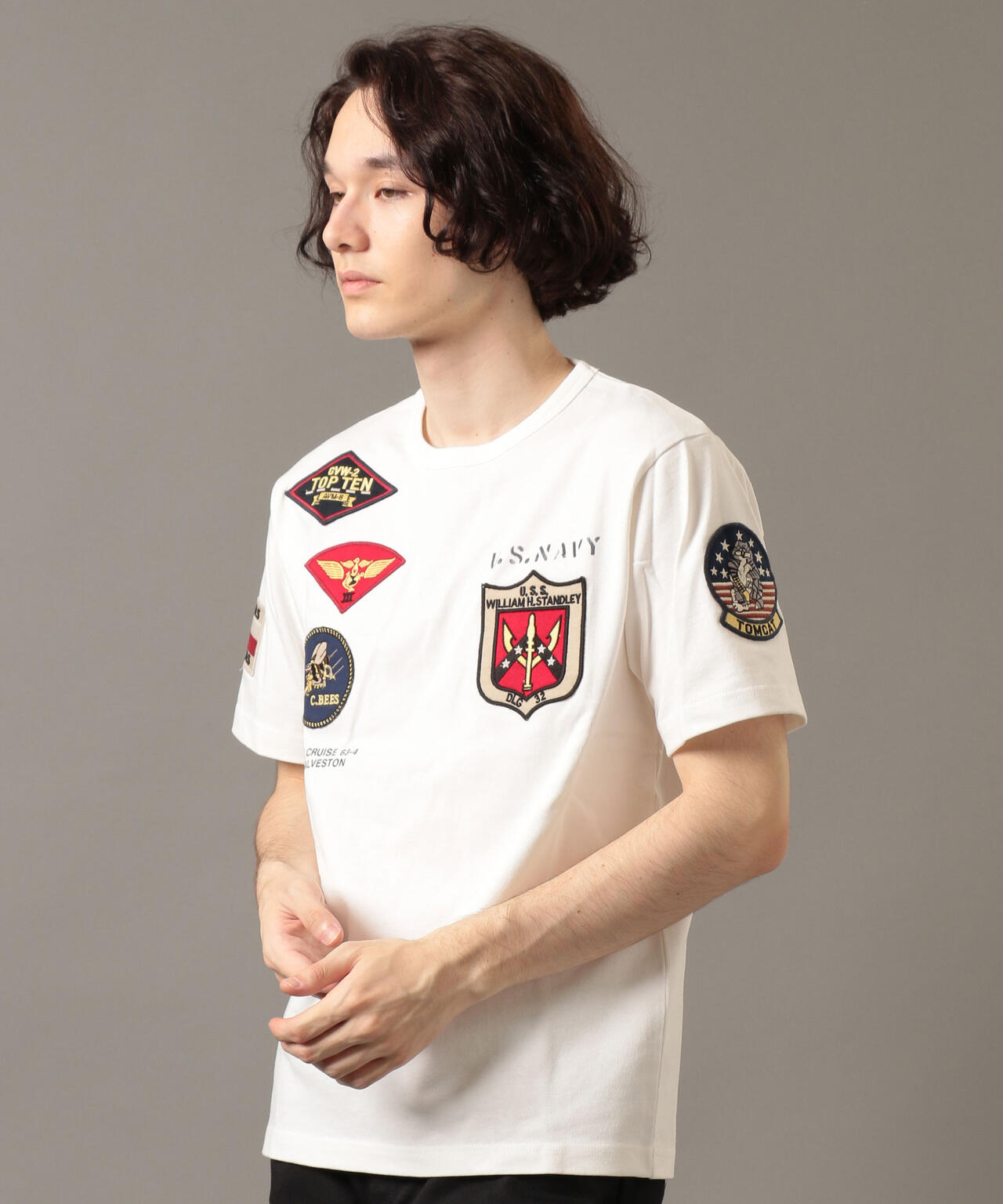 【WEB&DEPOT限定】ユニセックス　トップガン ワッペン Tシャツ/TOP GUN WAPPEN T-SHIRT