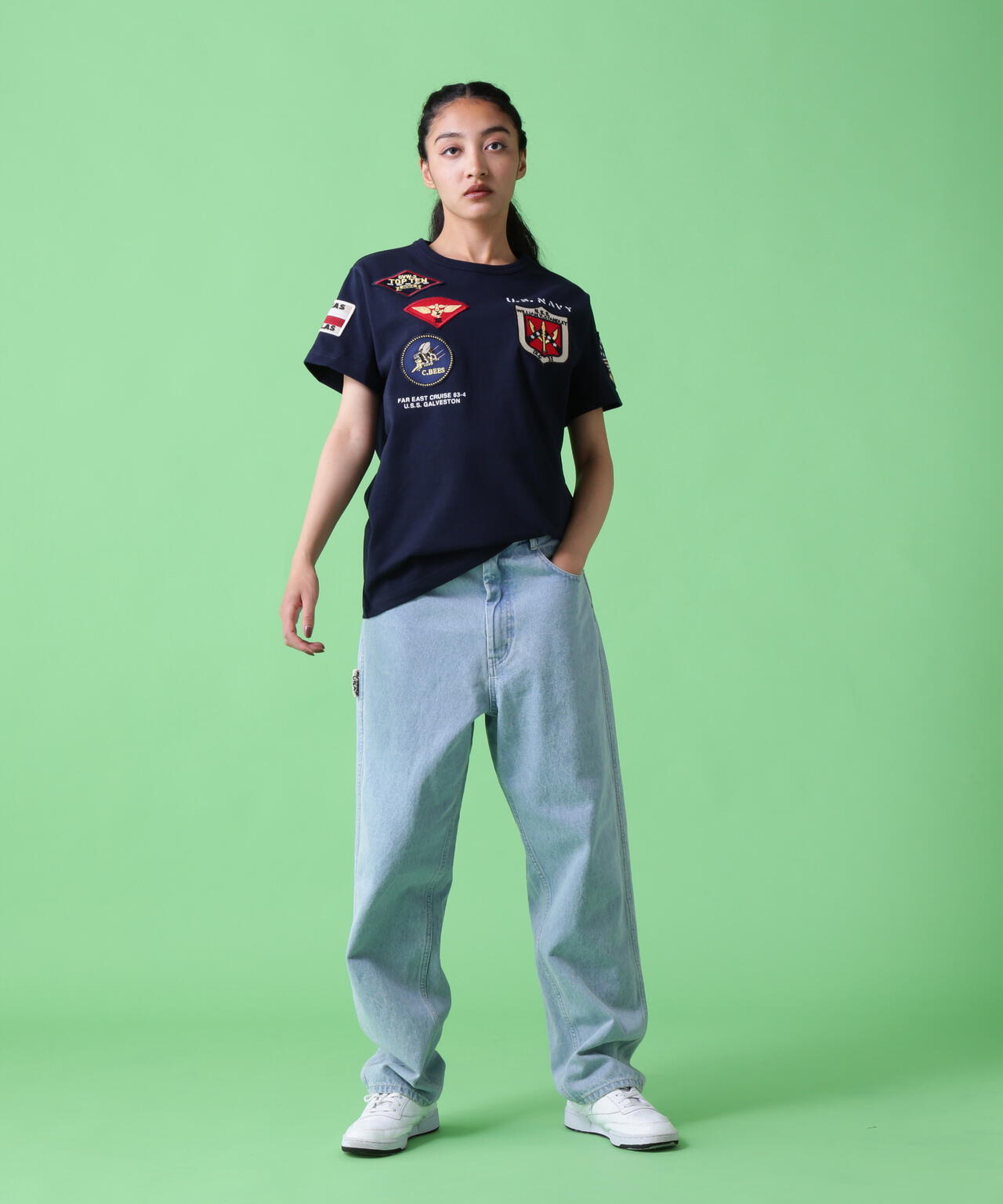 【WEB&DEPOT限定】ユニセックス　トップガン ワッペン Tシャツ/TOP GUN WAPPEN T-SHIRT