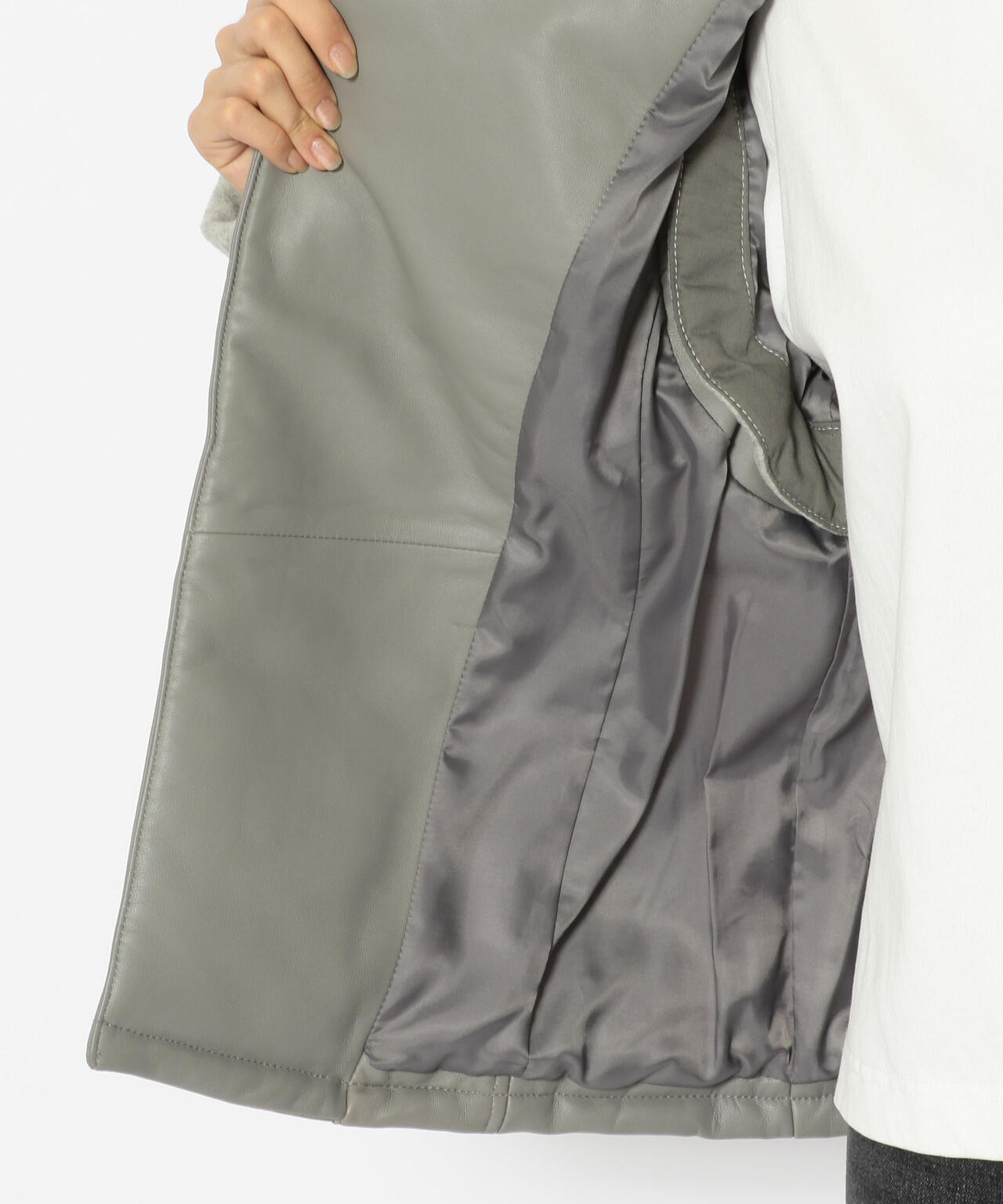 WOOL COMBI LEATHER DOWN/ ウールコンビレザーダウン