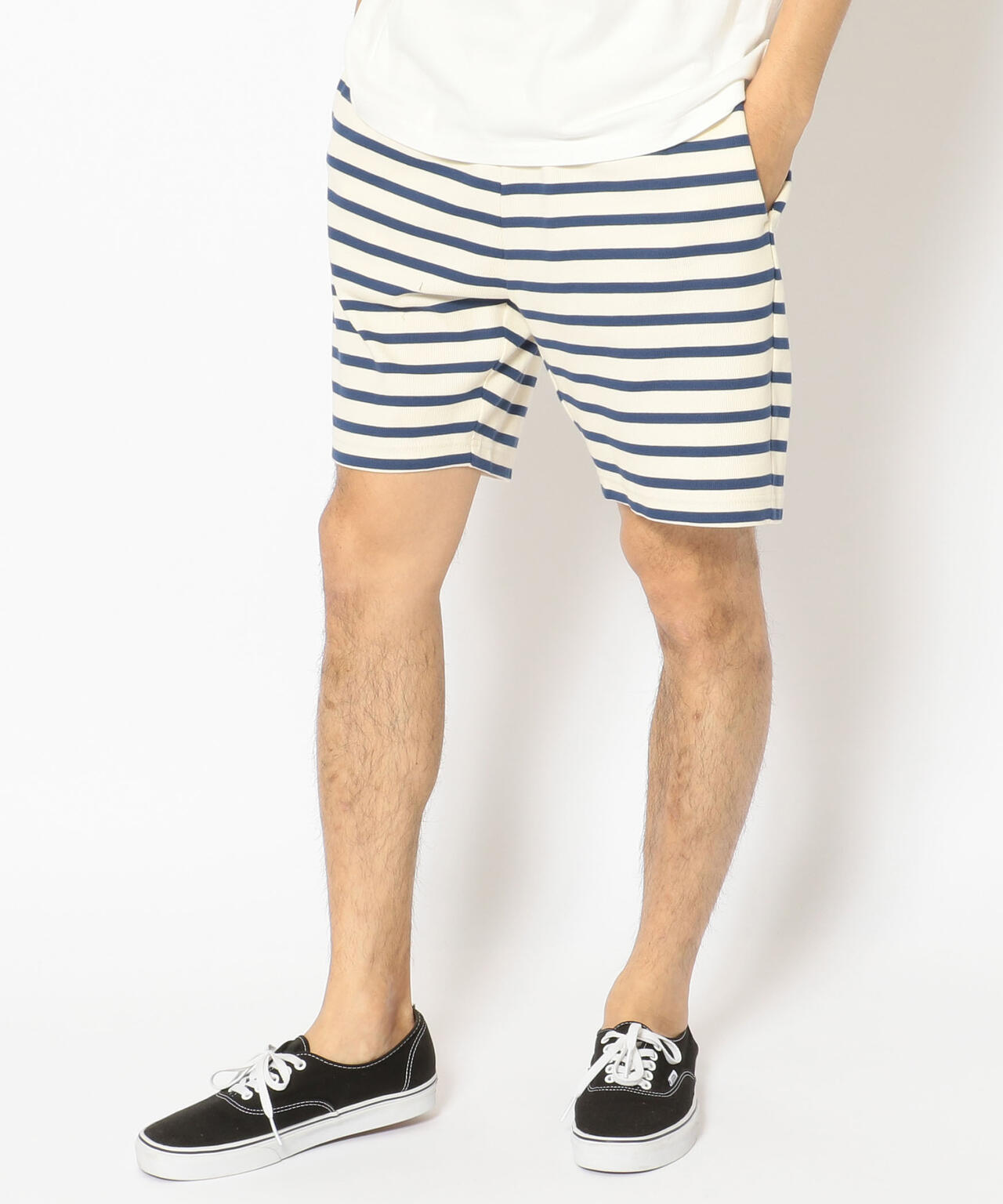 【DAILY/デイリー】ボーダー リブ ショーツ/BORDER RIB SHORT PANT