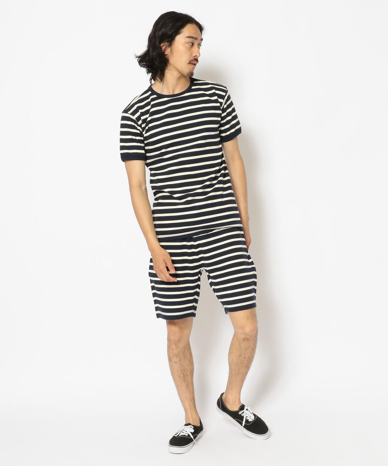【DAILY/デイリー】ボーダー リブ ショーツ/BORDER RIB SHORT PANT