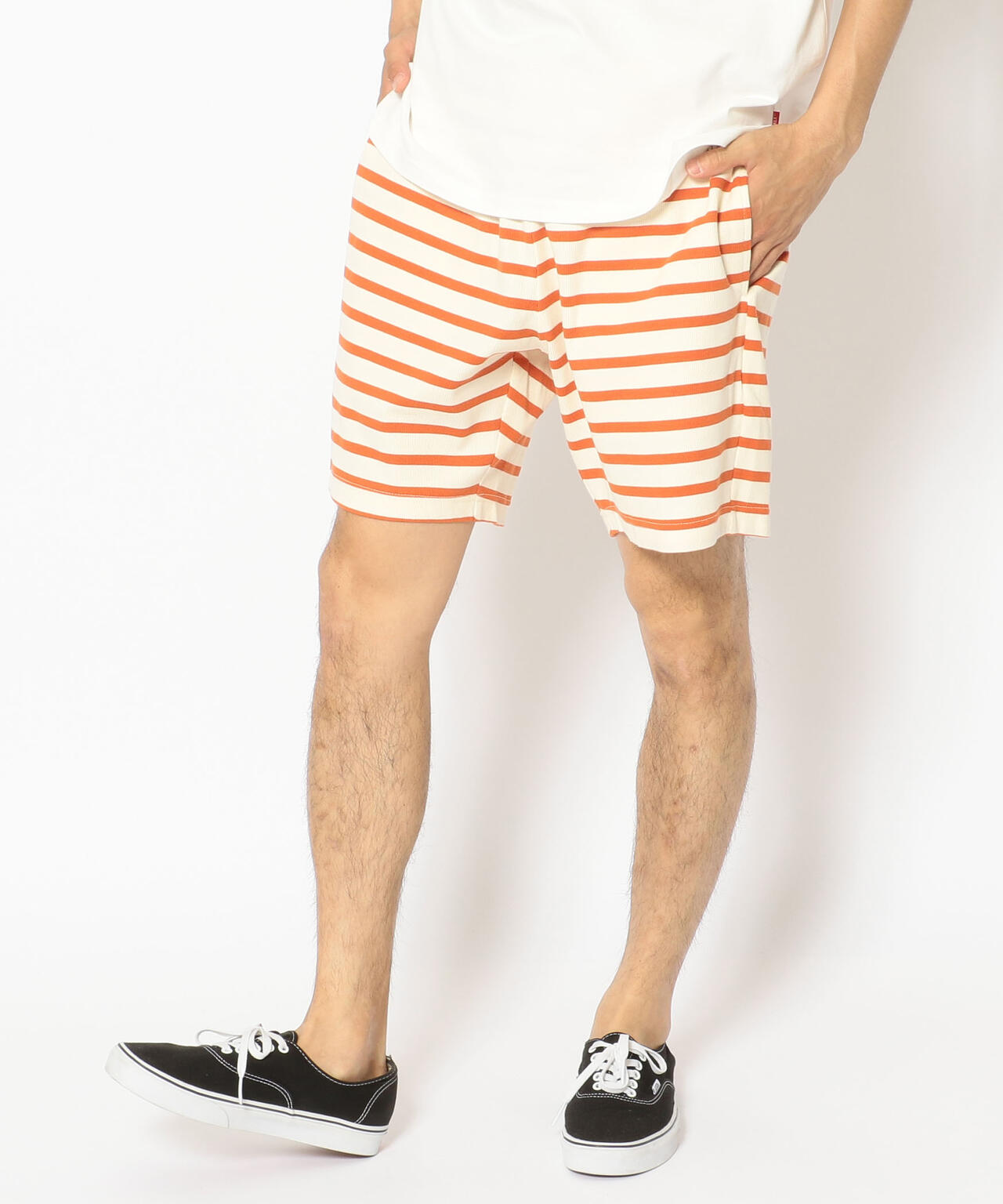 【DAILY/デイリー】ボーダー リブ ショーツ/BORDER RIB SHORT PANT