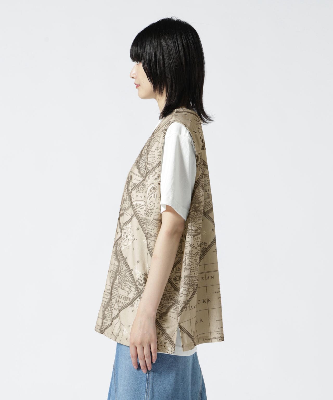 直営店限定/ BANDANA CHART MIX CUT SHIRT/ バンダナチャートミックスカットシャツ