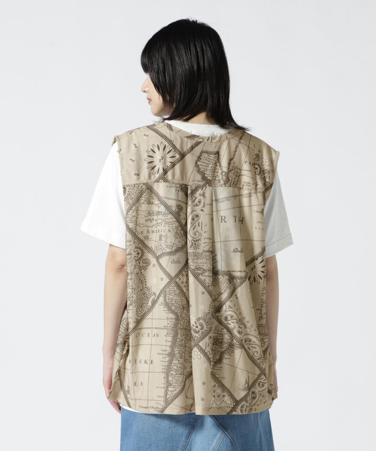 直営店限定/ BANDANA CHART MIX CUT SHIRT/ バンダナチャートミックスカットシャツ