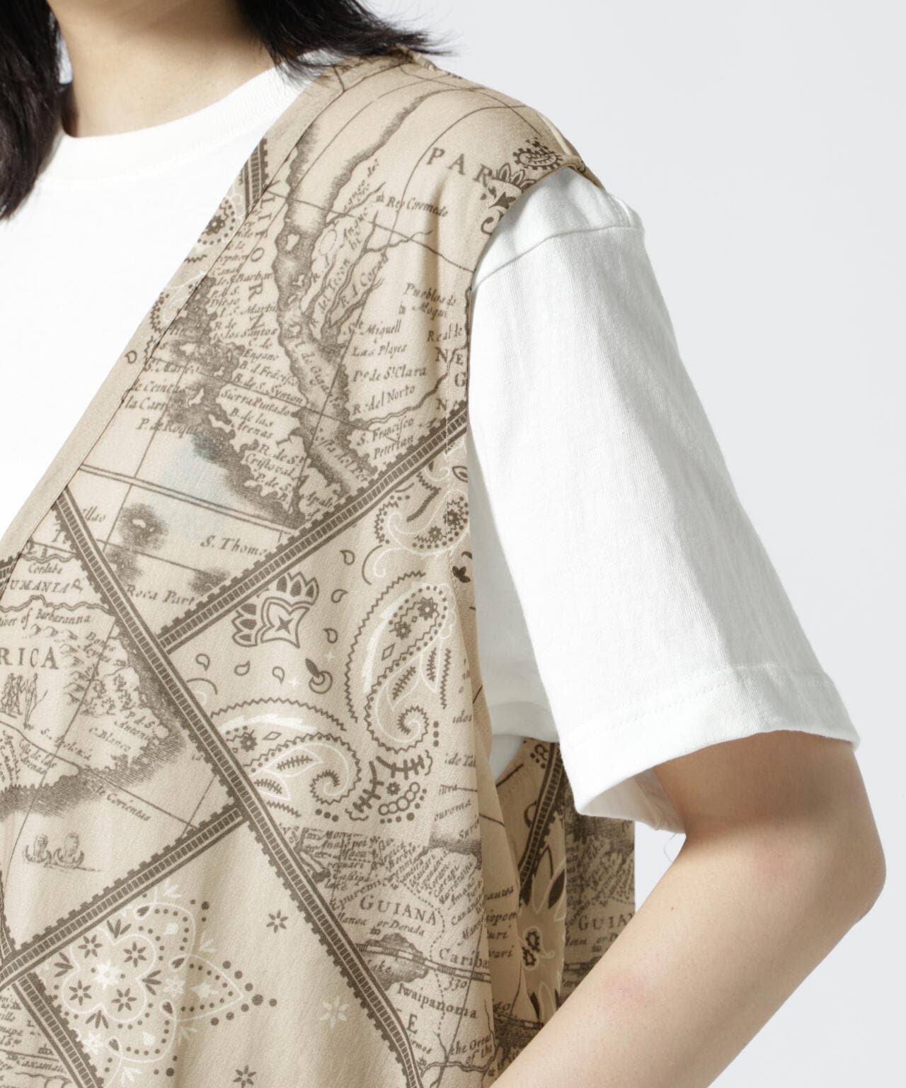 直営店限定/ BANDANA CHART MIX CUT SHIRT/ バンダナチャートミックスカットシャツ