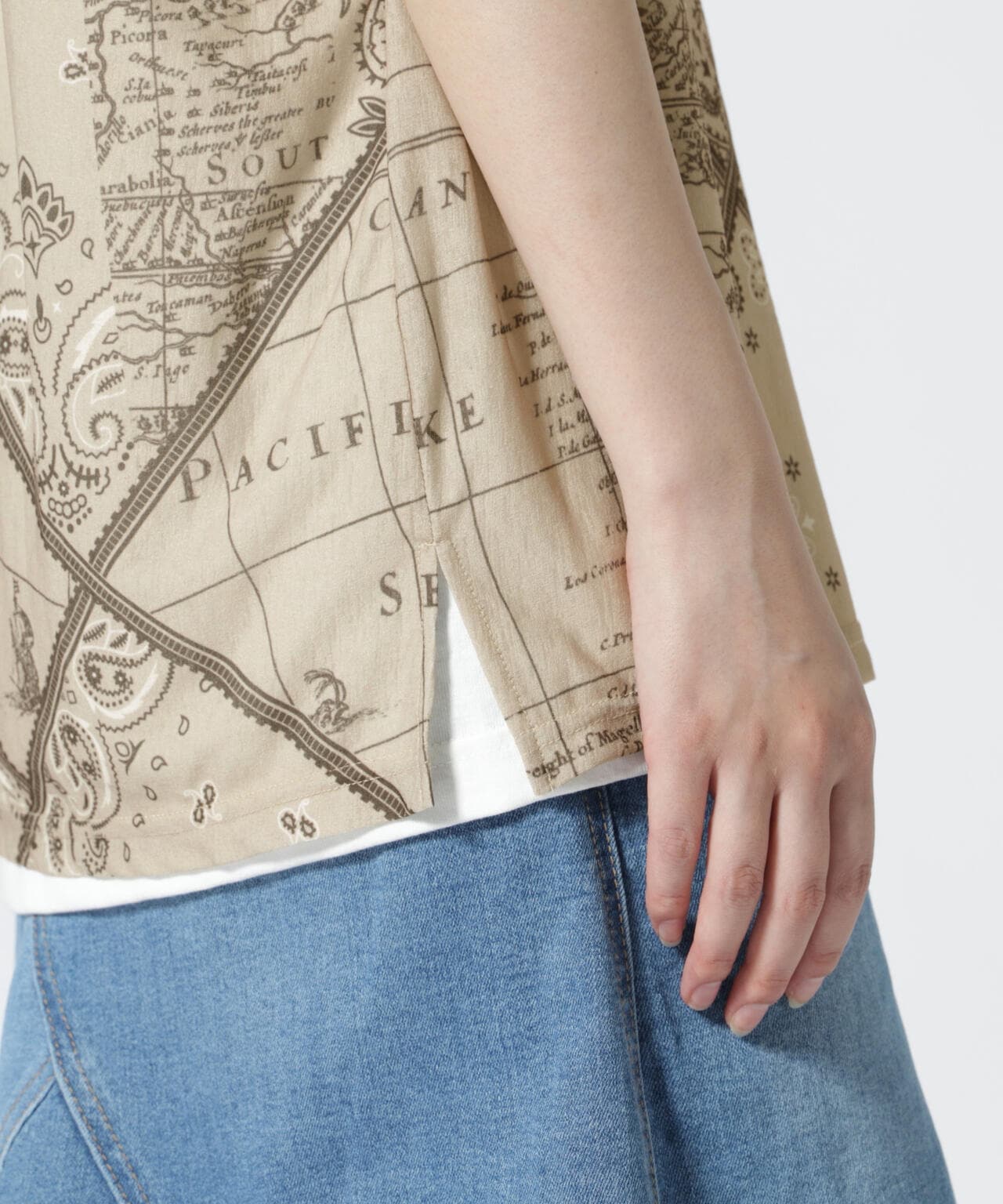 直営店限定/ BANDANA CHART MIX CUT SHIRT/ バンダナチャートミックスカットシャツ