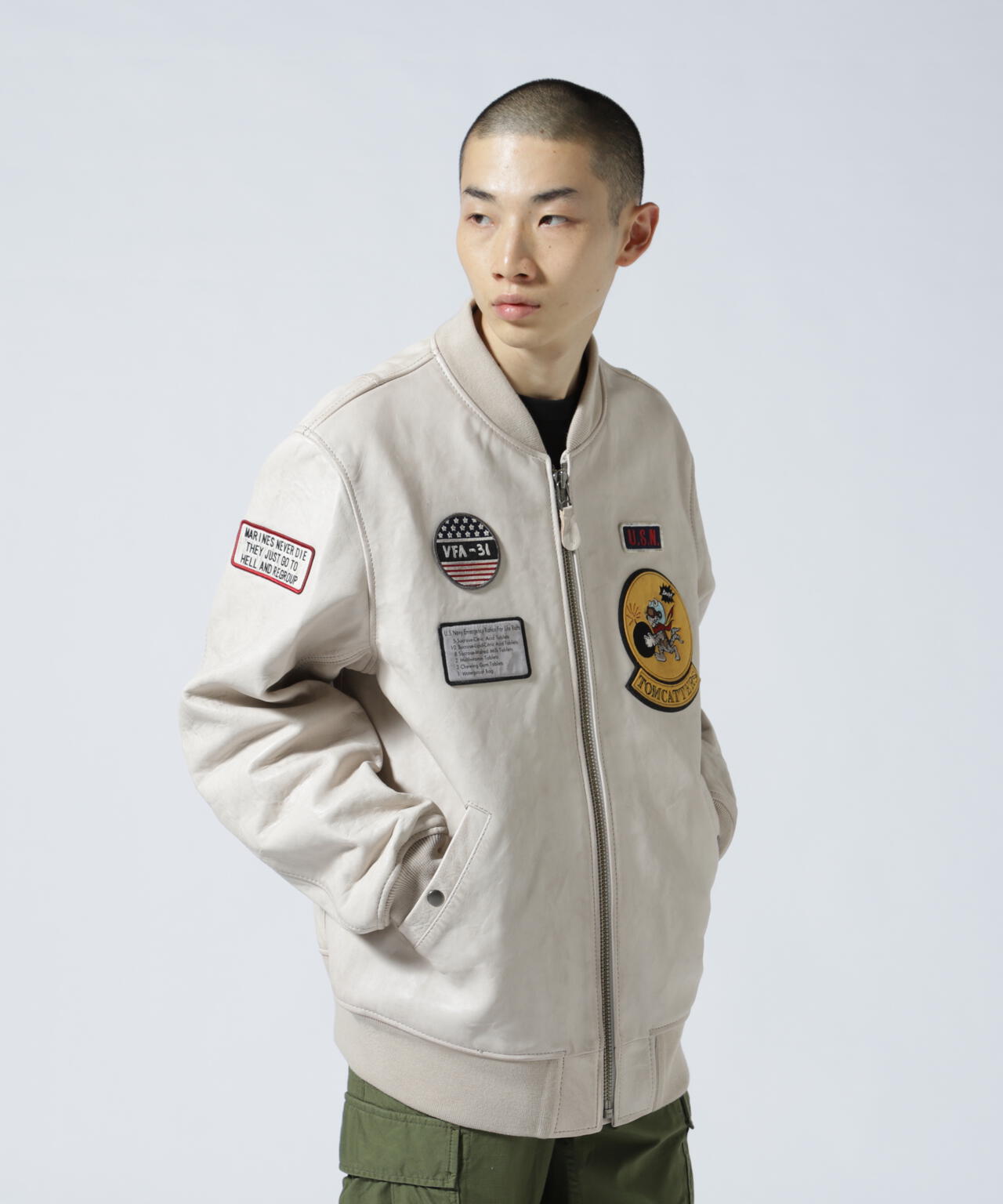 AGED LEATHER BLOUSON TOMCATTERS / エイジド レザー ブルゾン トム