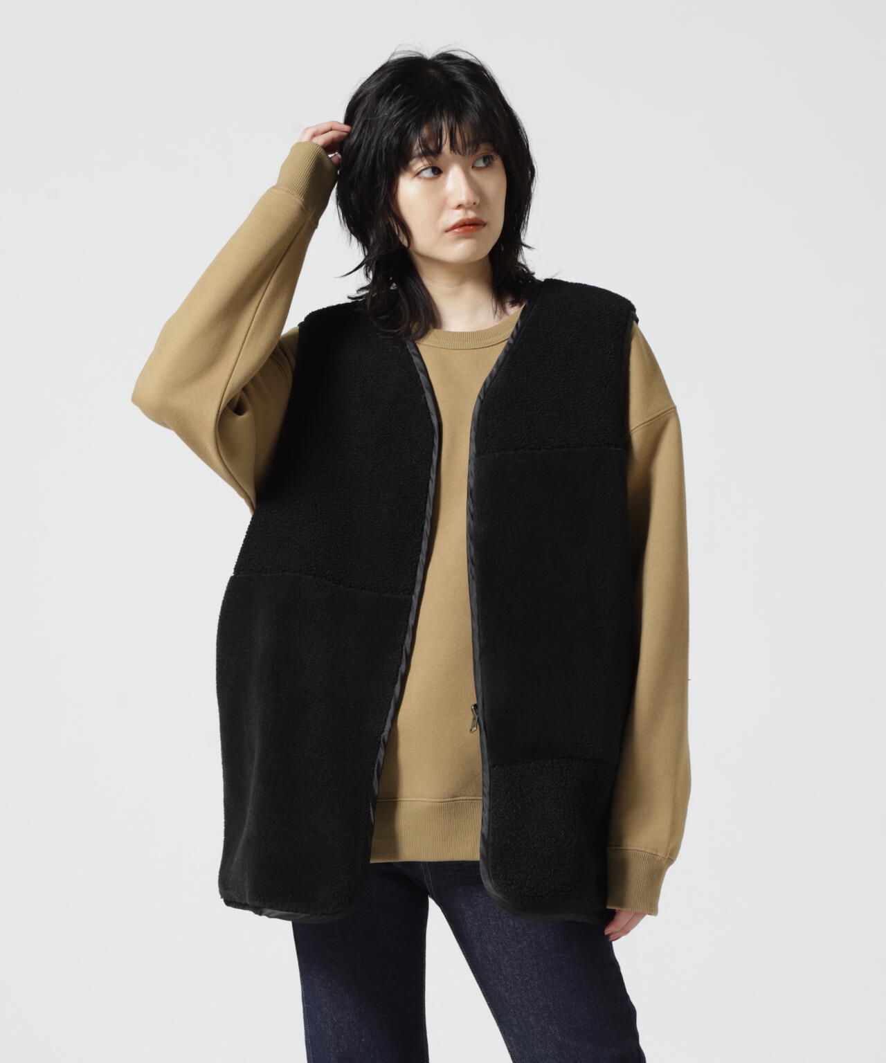 MULTI DECK JACKET WITH BOA VEST/ マルチデッキジャケットウィズボアベスト
