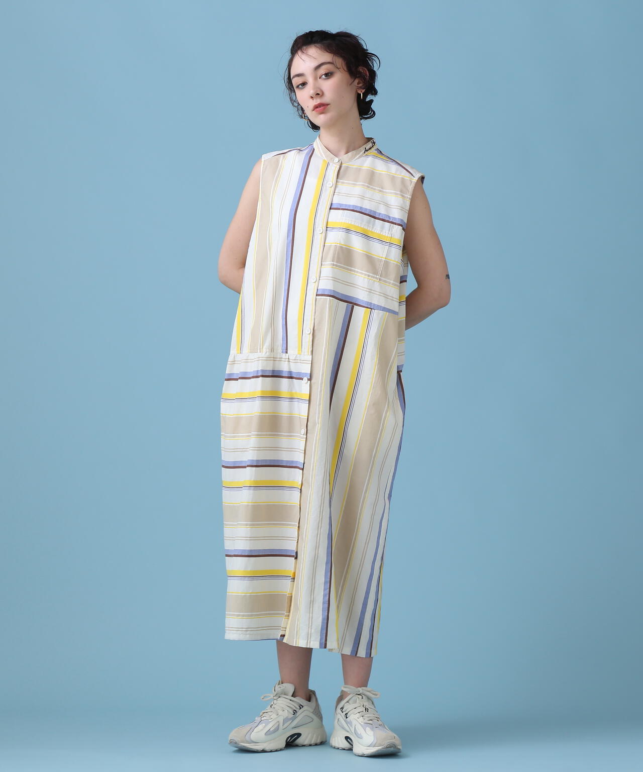 《WEB&DEPOT限定》MULTI STRIPE ONEPIECE/ マルチ ストライプ ワンピース