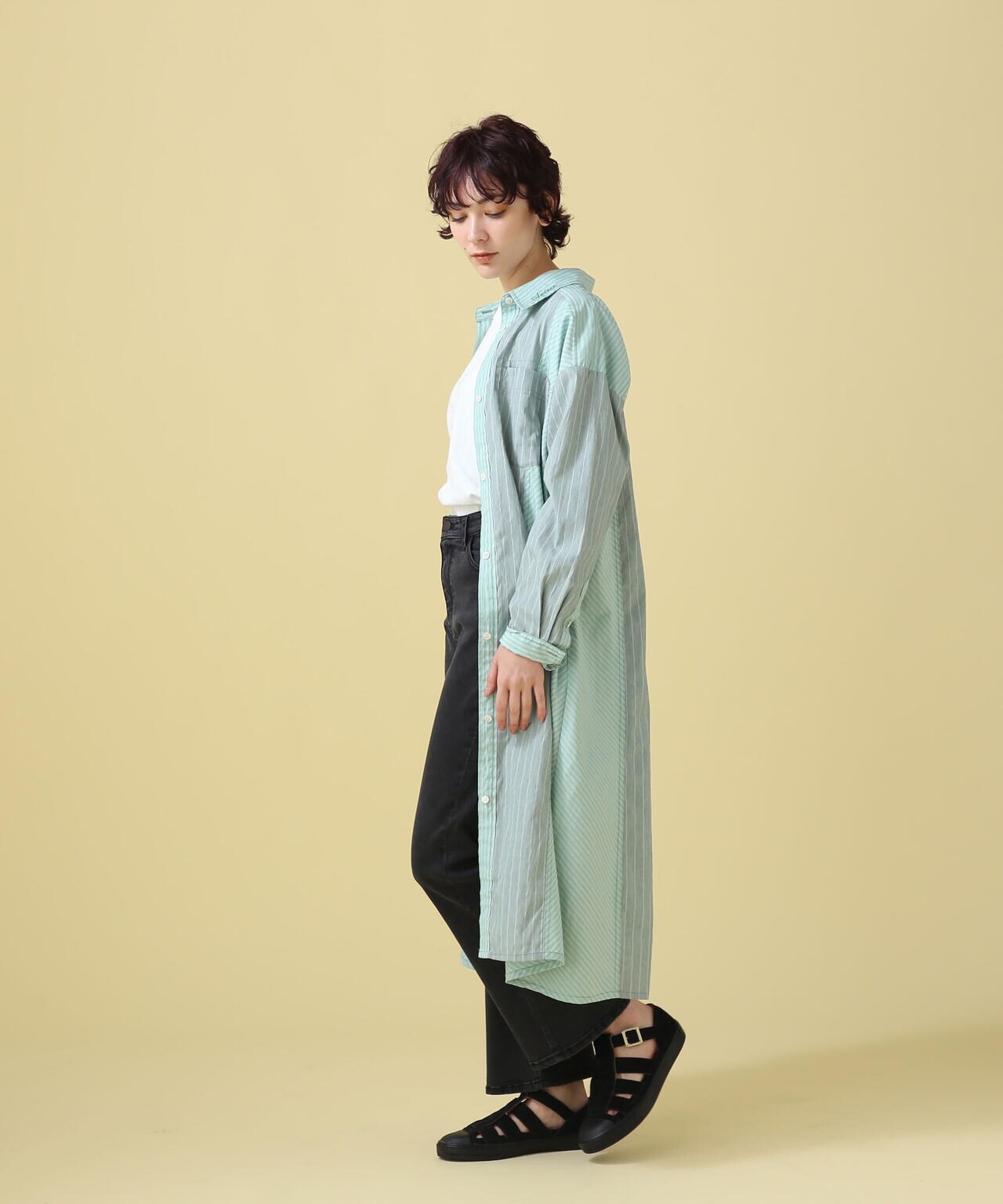 STRIPE SHIRT ONEPIECE/ ストライプシャツワンピース