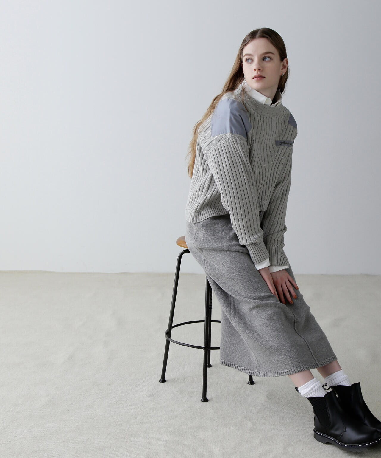 LAYERED LIKE KNIT ONE PIECE/レイヤードライク ニットワンピース