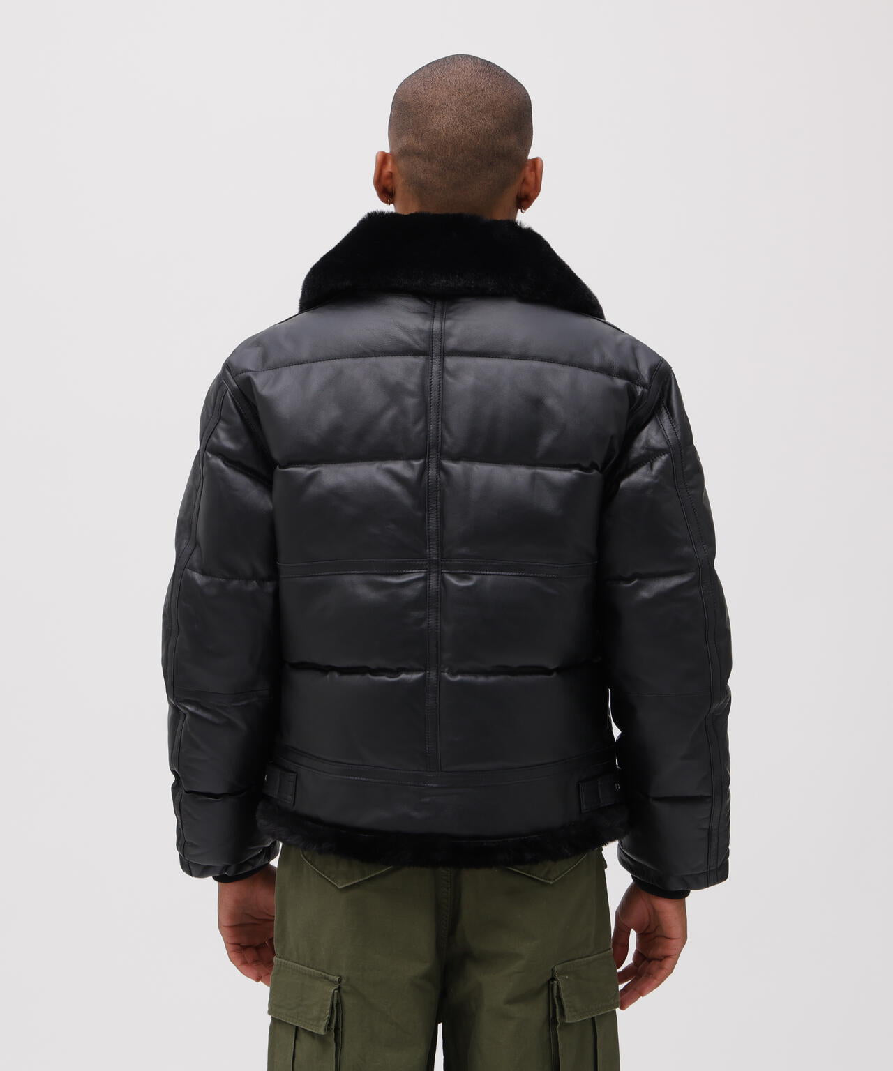 LEATHER DOWN BOMMER JACKET / レザー ダウン ボマー ジャケット