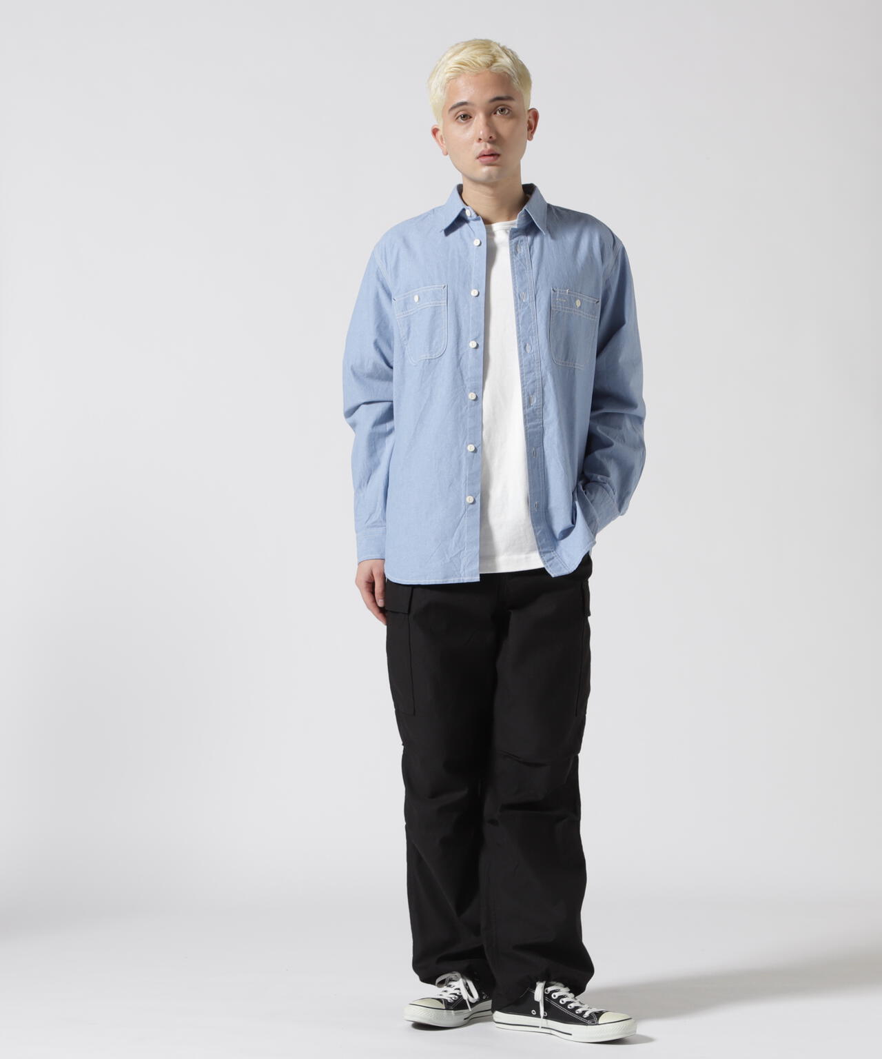 DAILY/デイリー》BASIC CHAMBRAY LONG SLEEVE SHIRT / 長袖 ベーシック