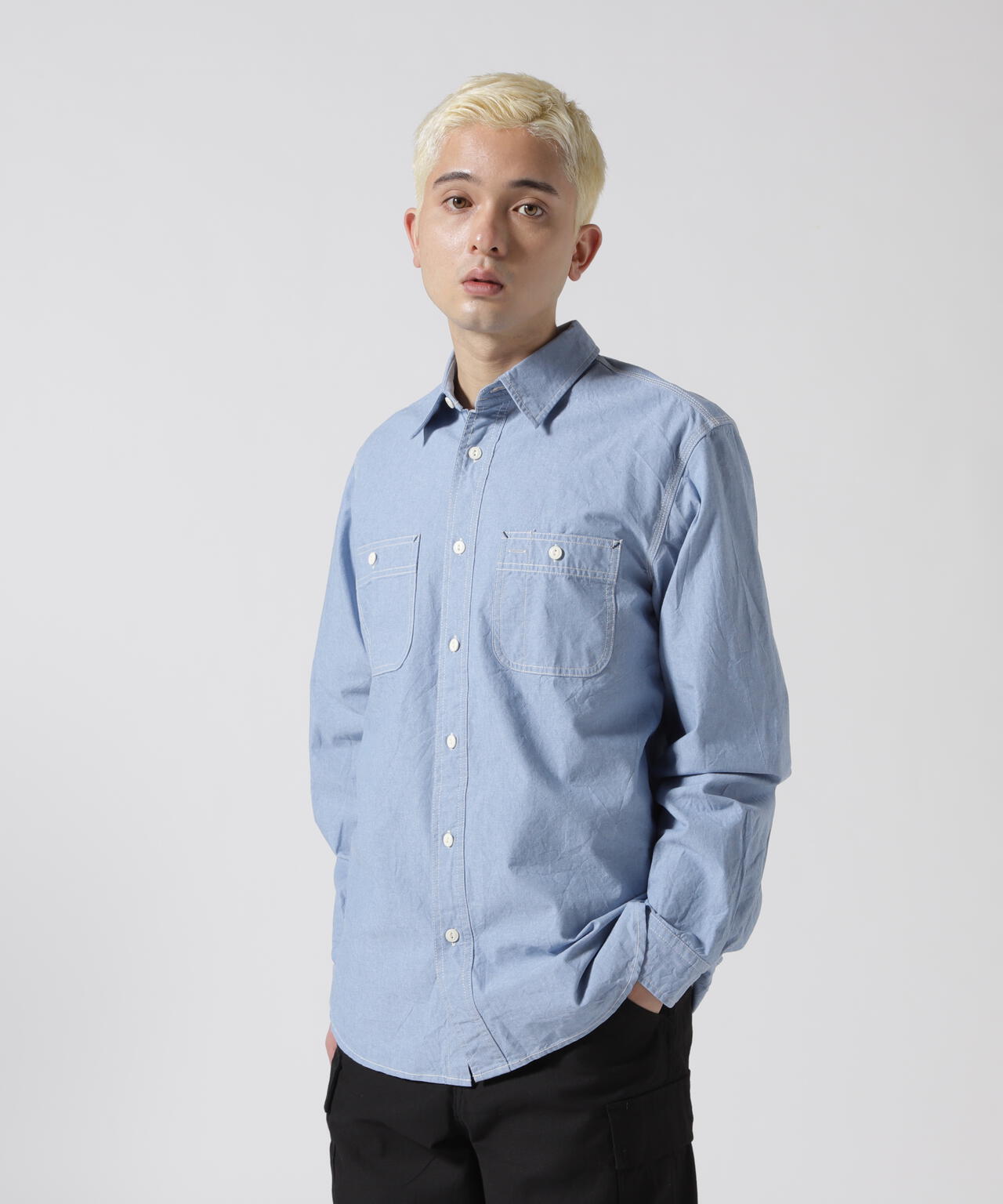 DAILY/デイリー》BASIC CHAMBRAY LONG SLEEVE SHIRT / 長袖 ベーシック