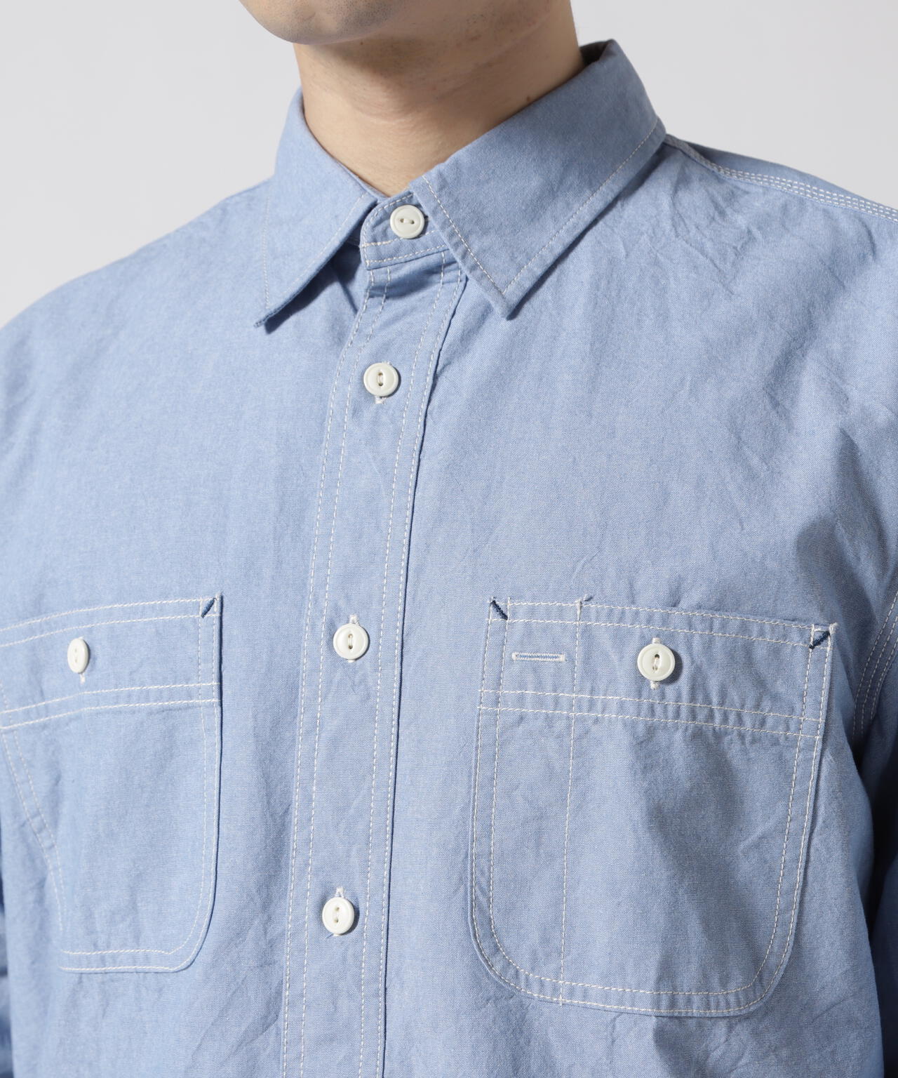 DAILY/デイリー》BASIC CHAMBRAY LONG SLEEVE SHIRT / 長袖 ベーシック