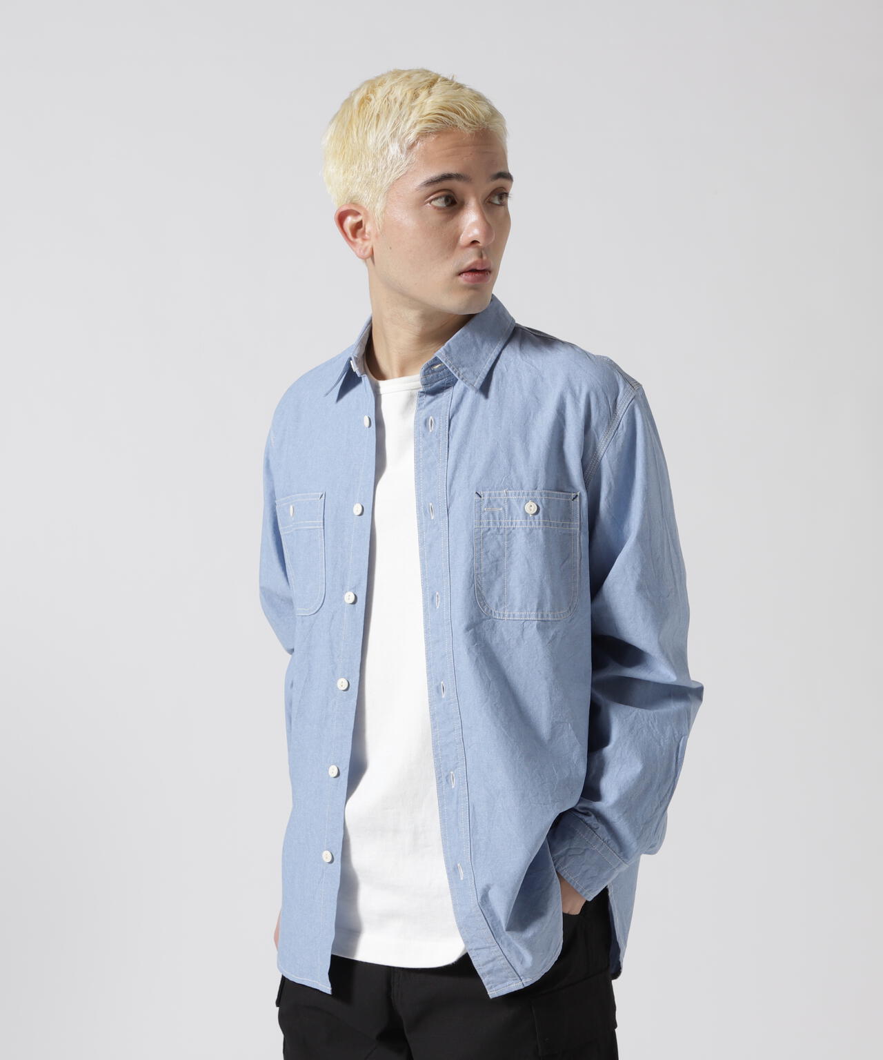 DAILY/デイリー》BASIC CHAMBRAY LONG SLEEVE SHIRT / 長袖 ベーシック