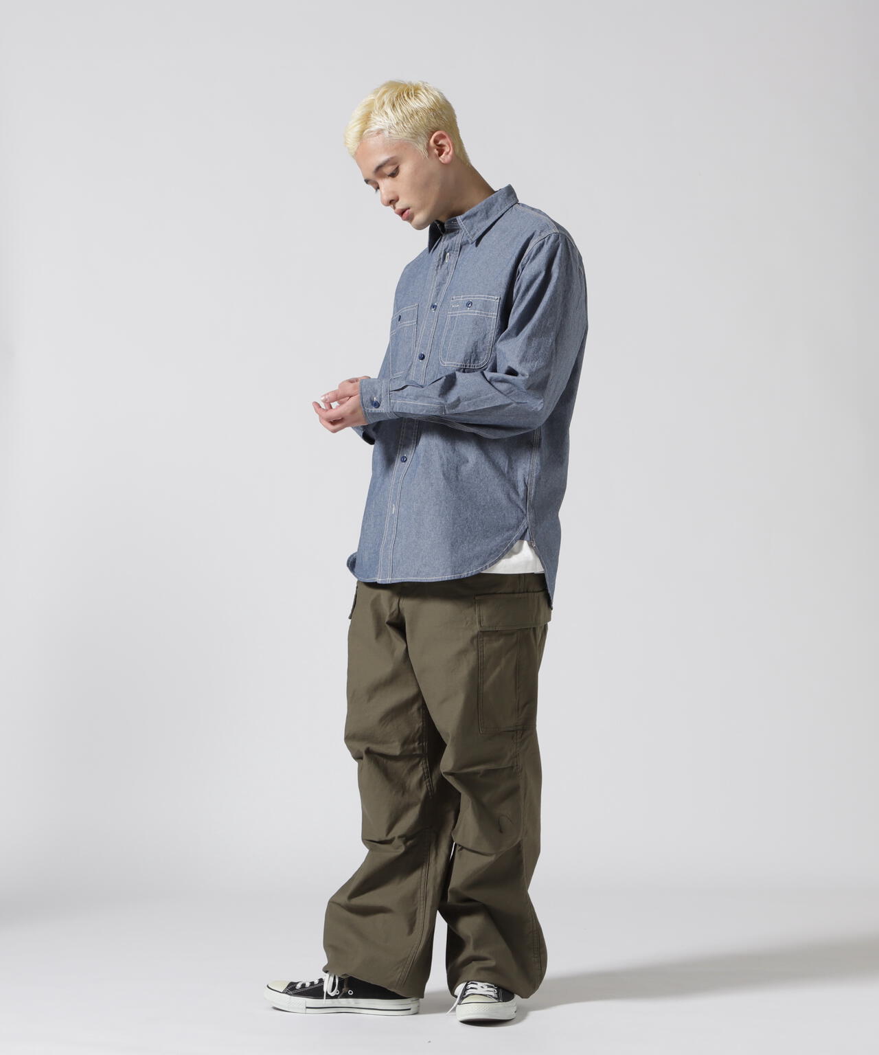DAILY/デイリー》BASIC CHAMBRAY LONG SLEEVE SHIRT / 長袖 ベーシック